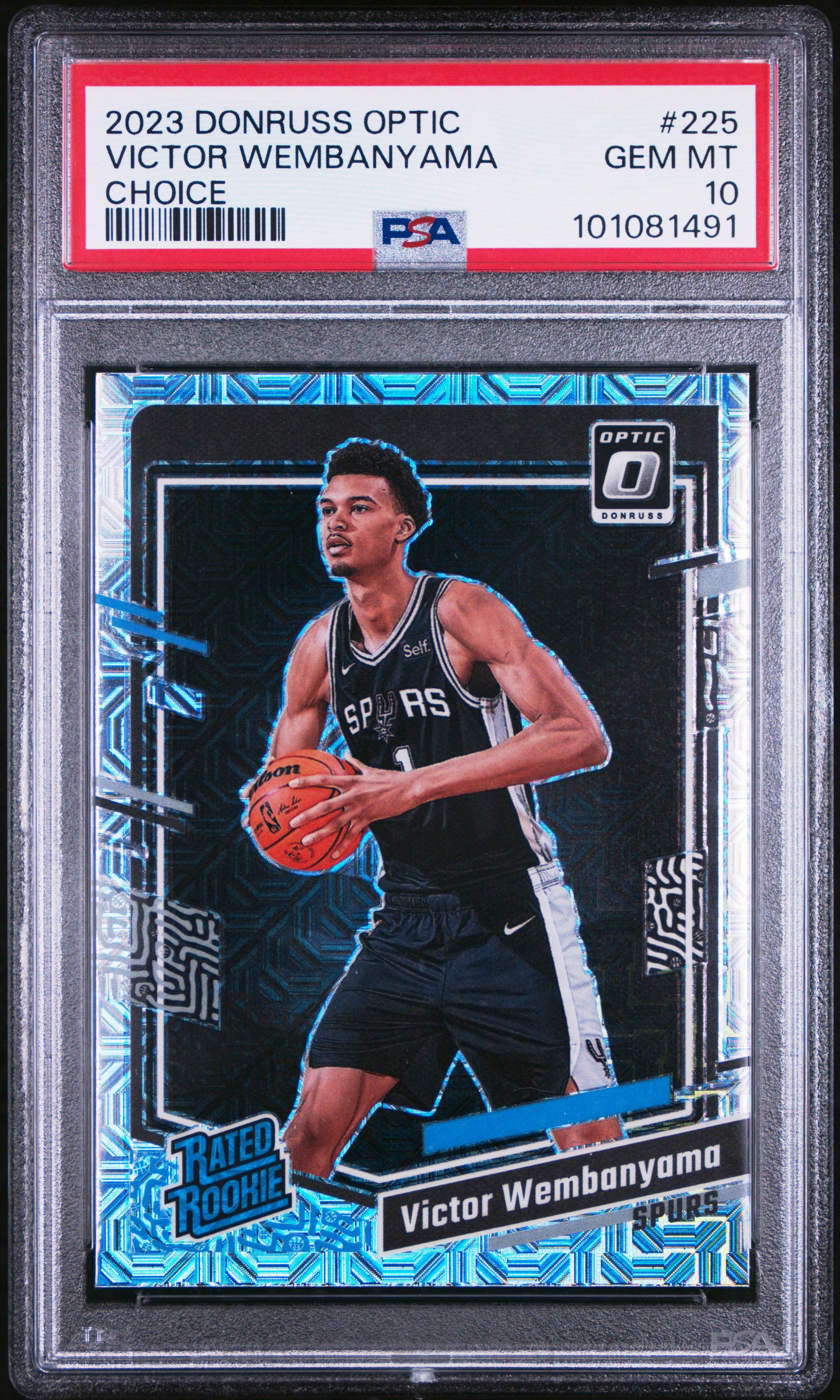 2023 Panini Donruss Optic Victor Wembanyama #225 (Choice) Gem Mt 10 front