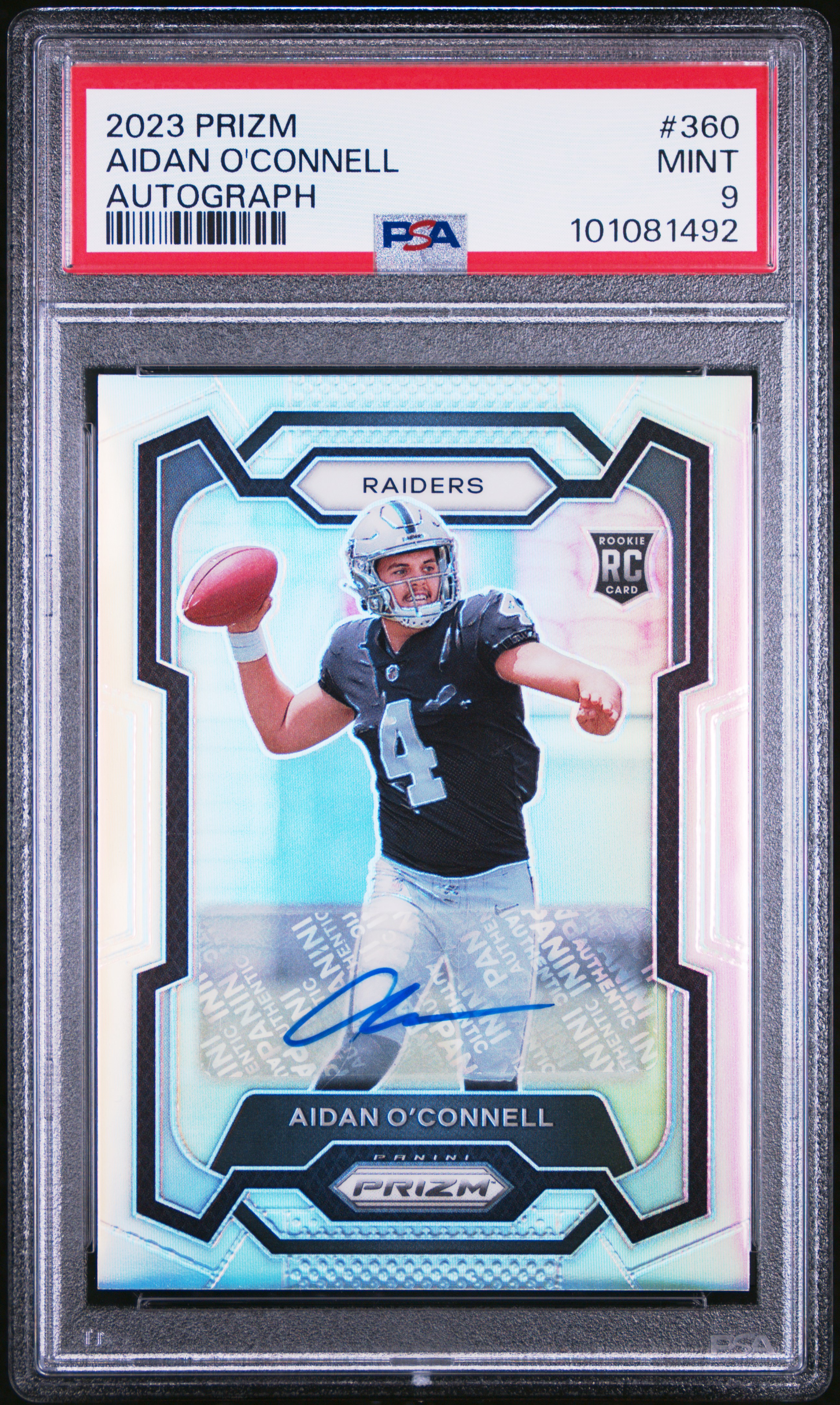 2023 Panini Prizm Aidan O'connell #360 (Autograph) Mint 9 front