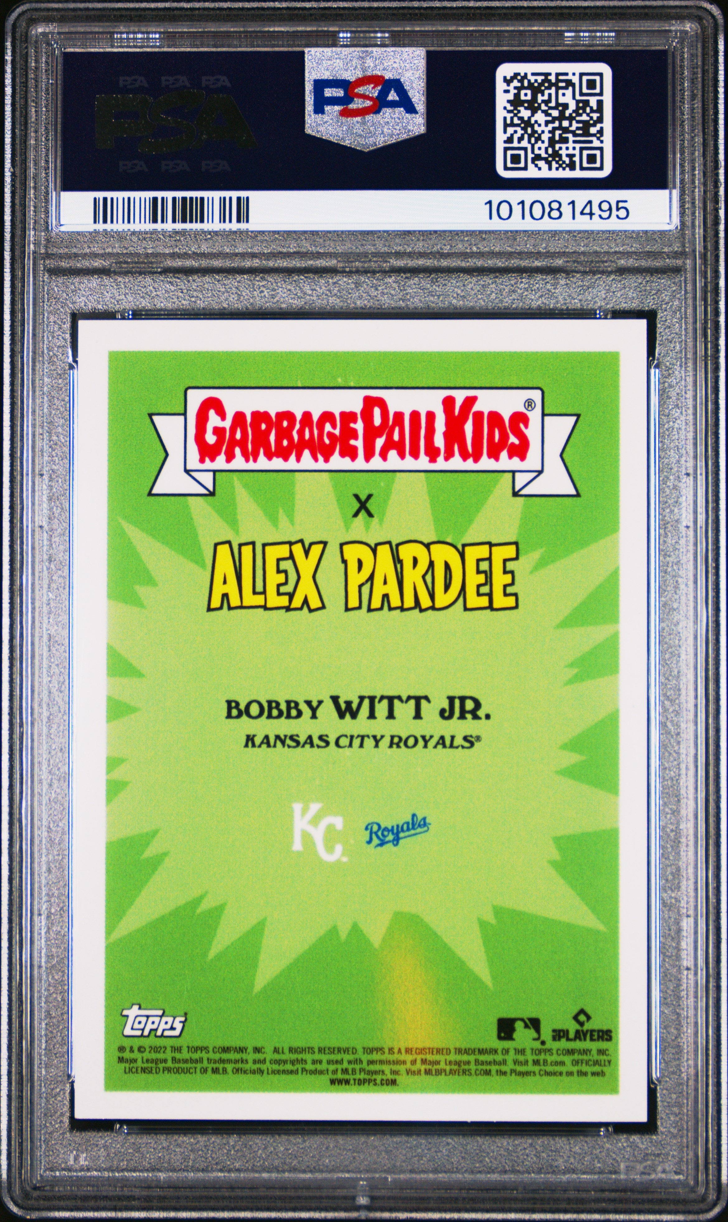 2022 Topps Garbage Pail Kids Gpk X Mlb Series 2 Alex Pardee Roy Al Flush #11B (Baseball Stitching Foil) Gem Mt 10 back