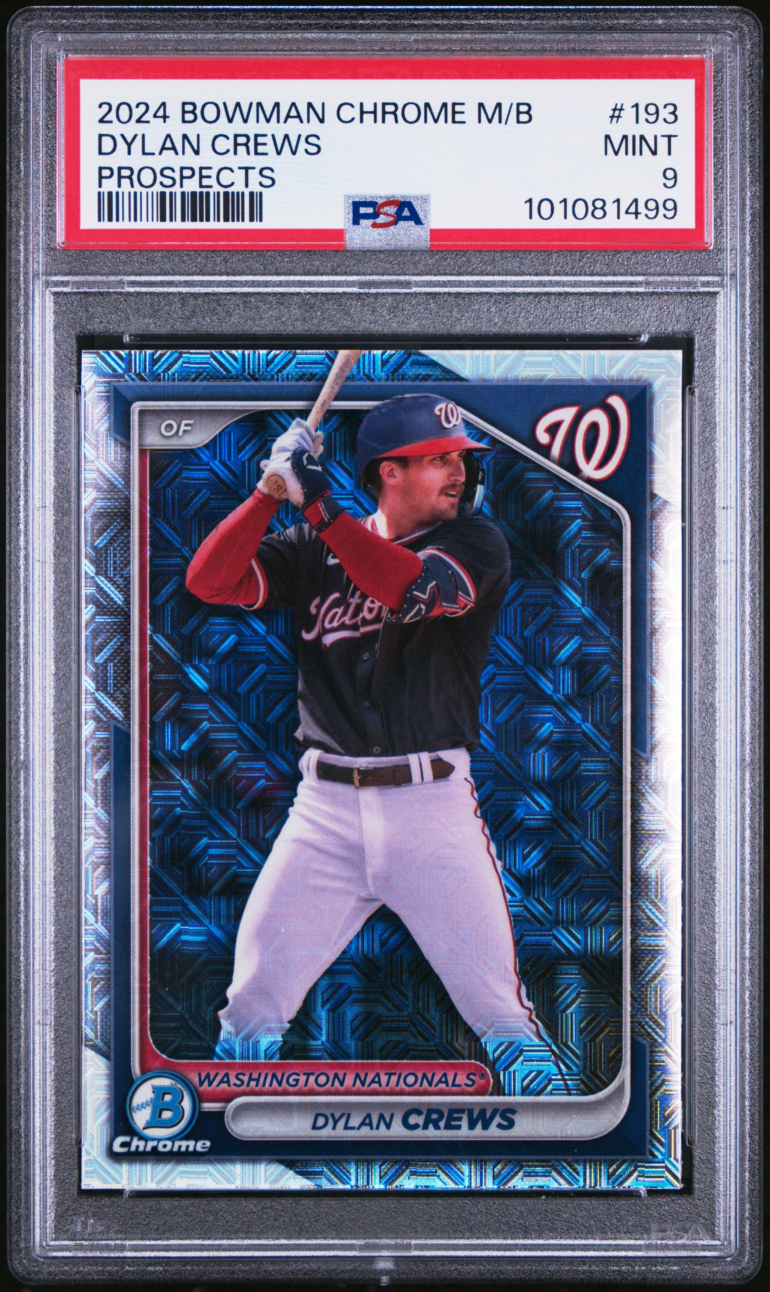 2024 Bowman Mega Box Chrome Prospects Dylan Crews #193 (Prospects) Mint 9 front