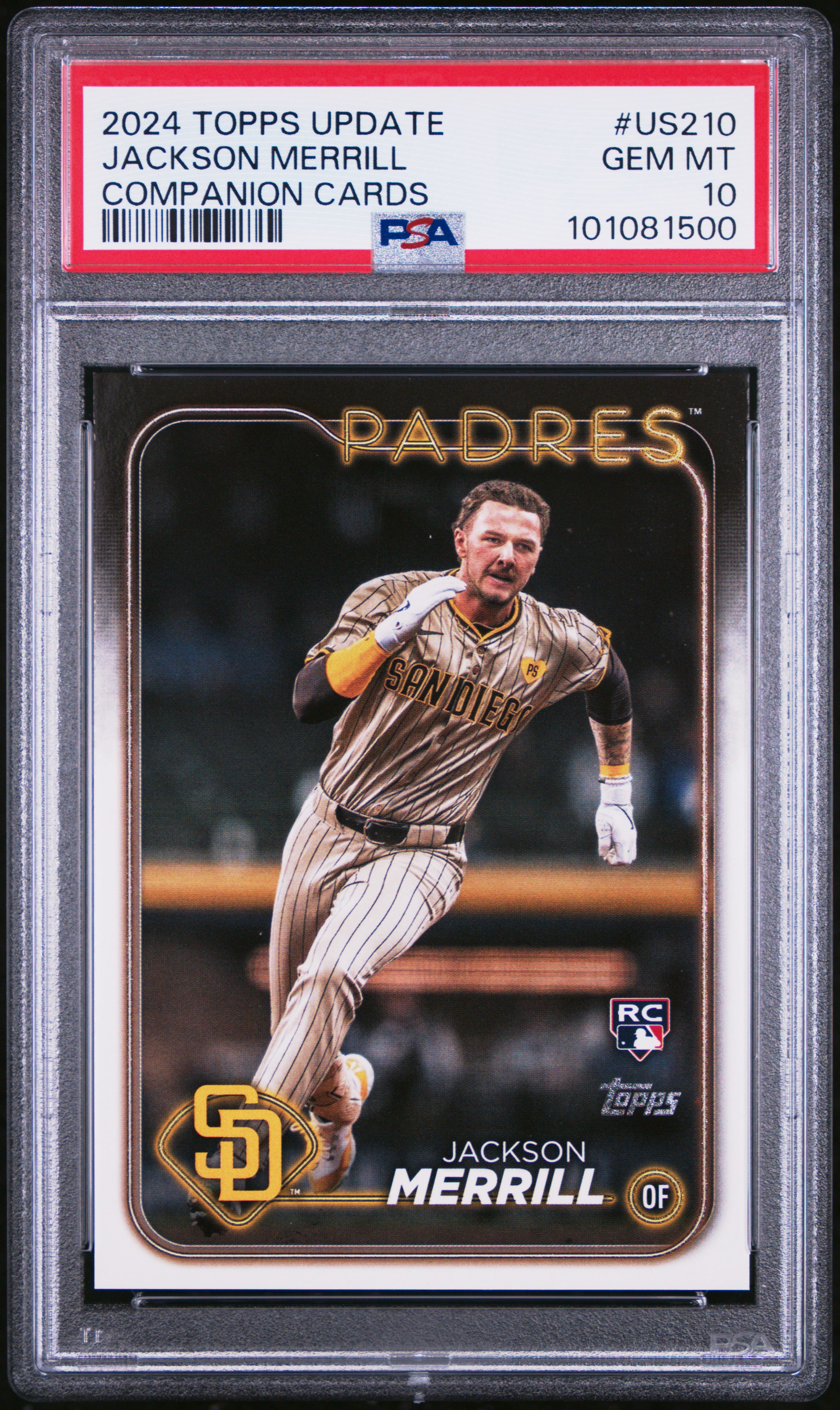 2024 Topps Update Jackson Merrill #Us210 (Companion Cards) Gem Mt 10 front