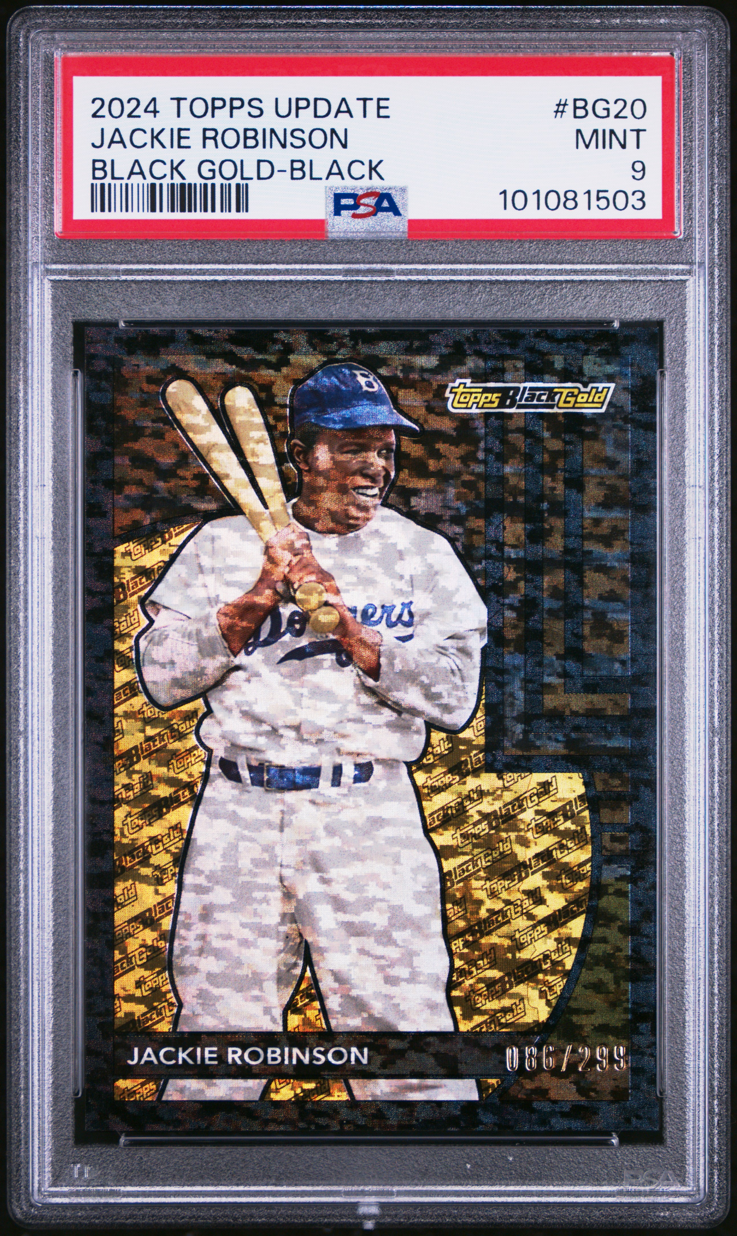 2024 Topps Update Topps Black Gold Jackie Robinson #Bg20 (Black Gold-Black) Mint 9 front