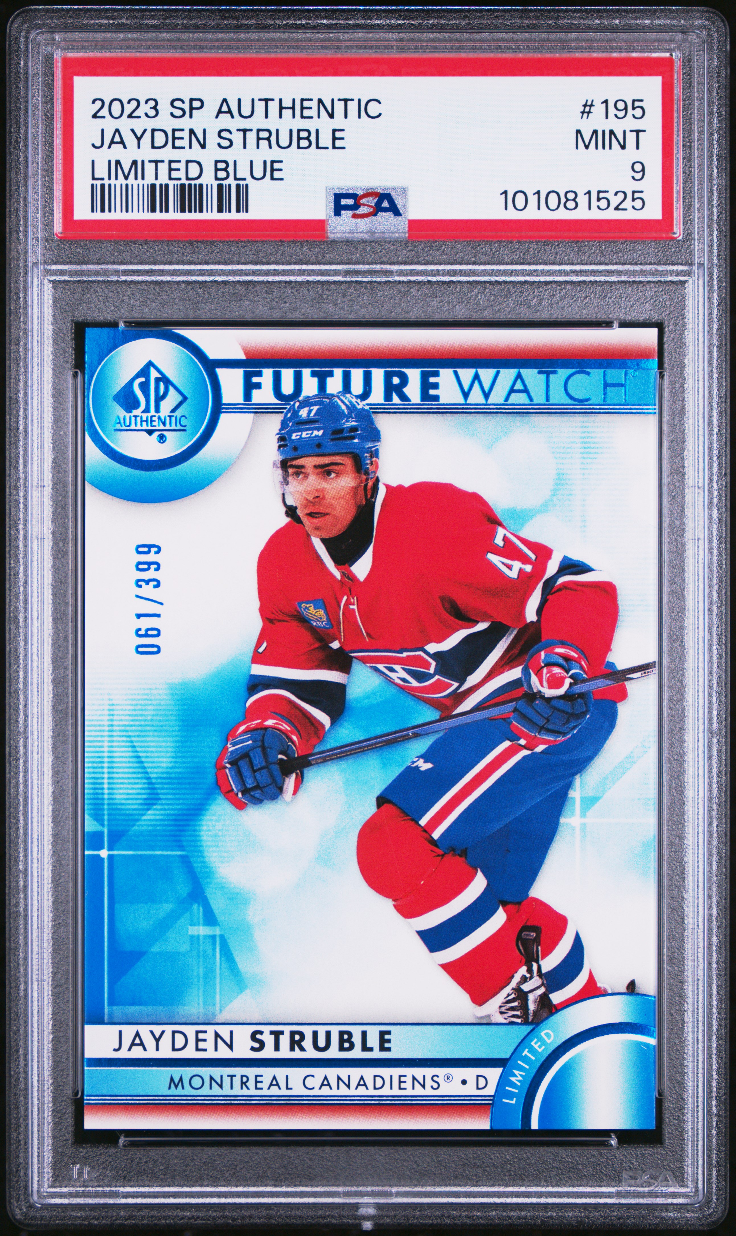 2023 Sp Authentic Jayden Struble #195 (Limited Blue) Mint 9 front