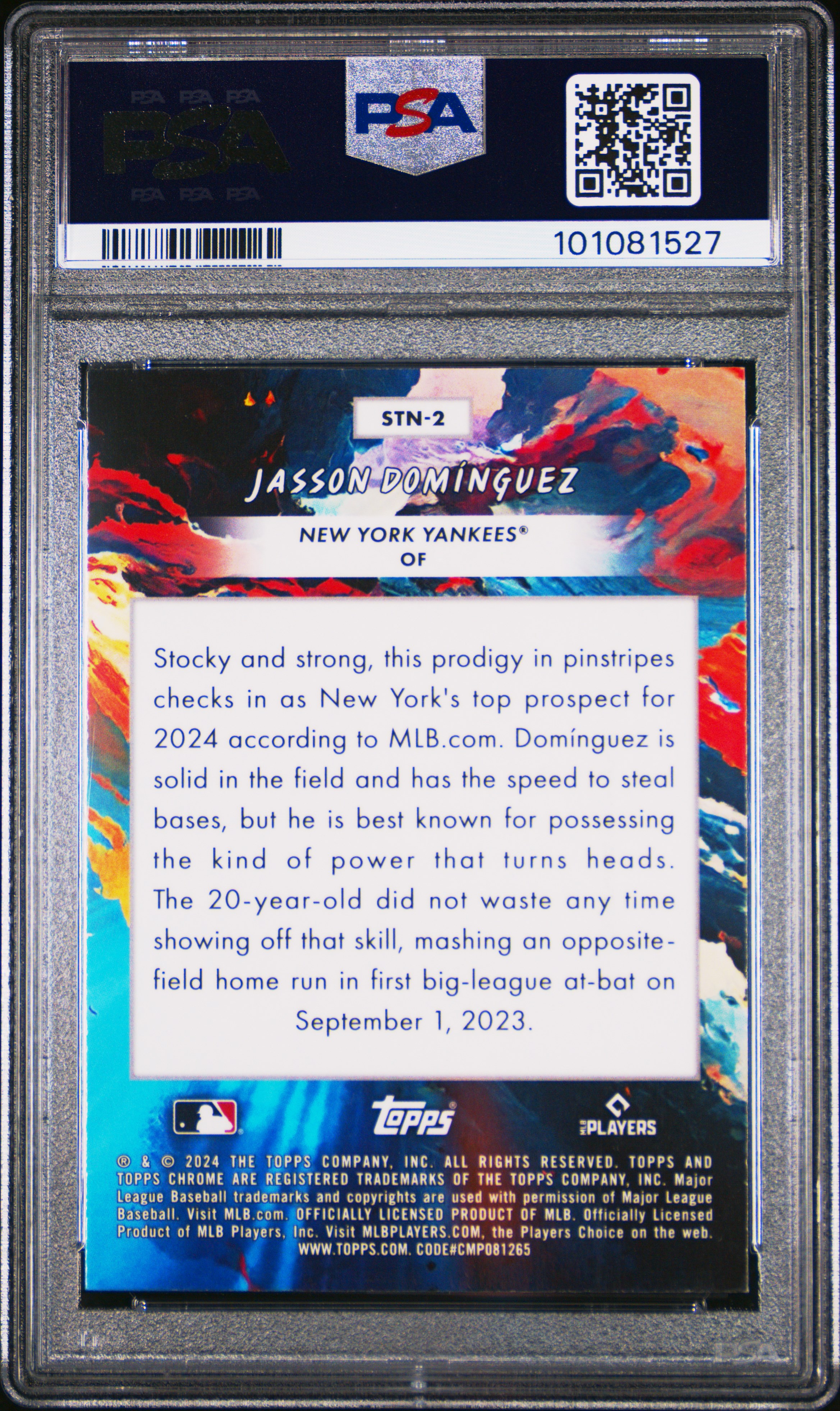 2024 Topps Chrome Cosmic Stars In The Night Jasson Dominguez #2 Mint 9 back