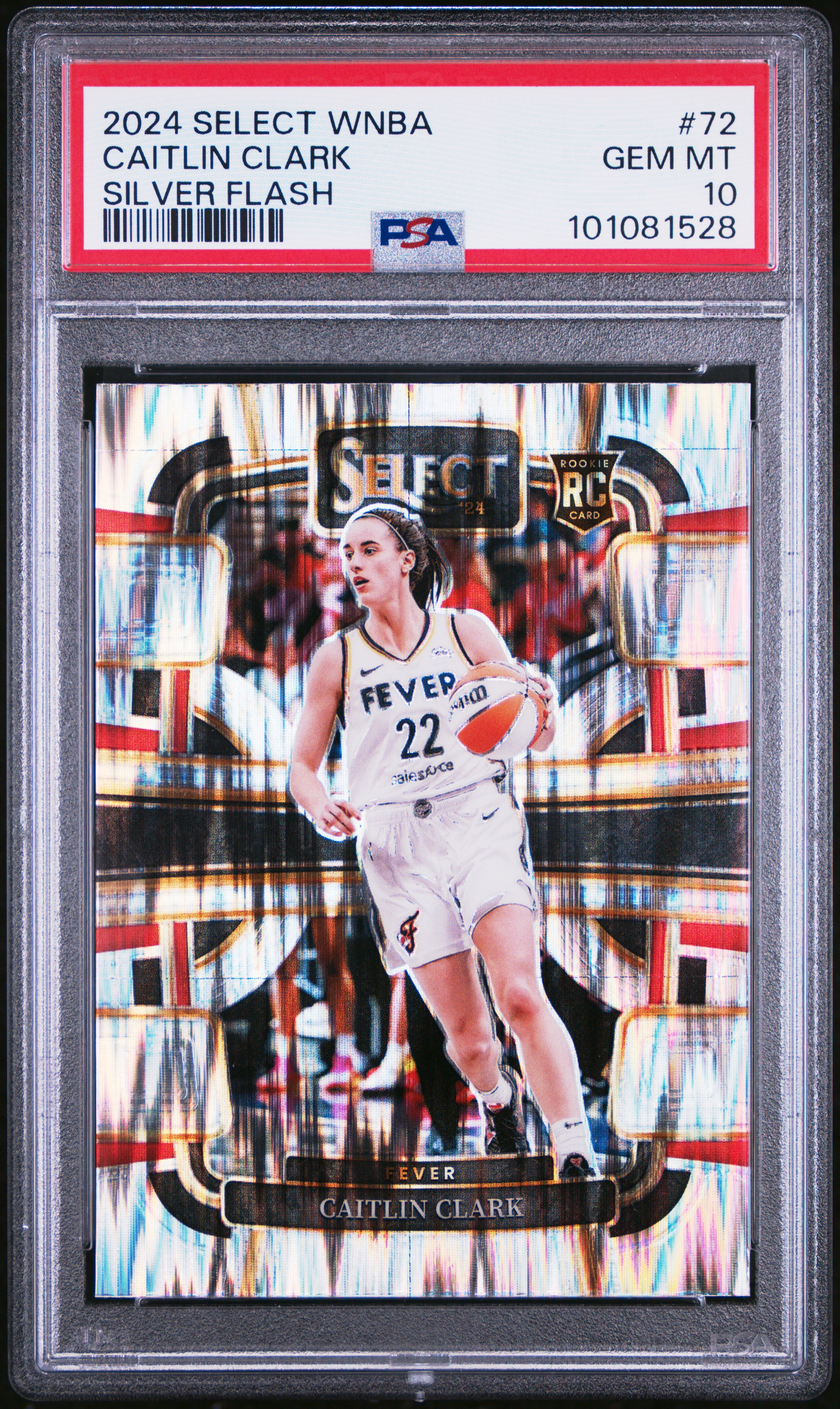 2024 Panini Select Wnba Caitlin Clark #72 (Silver Flash) Gem Mt 10 front