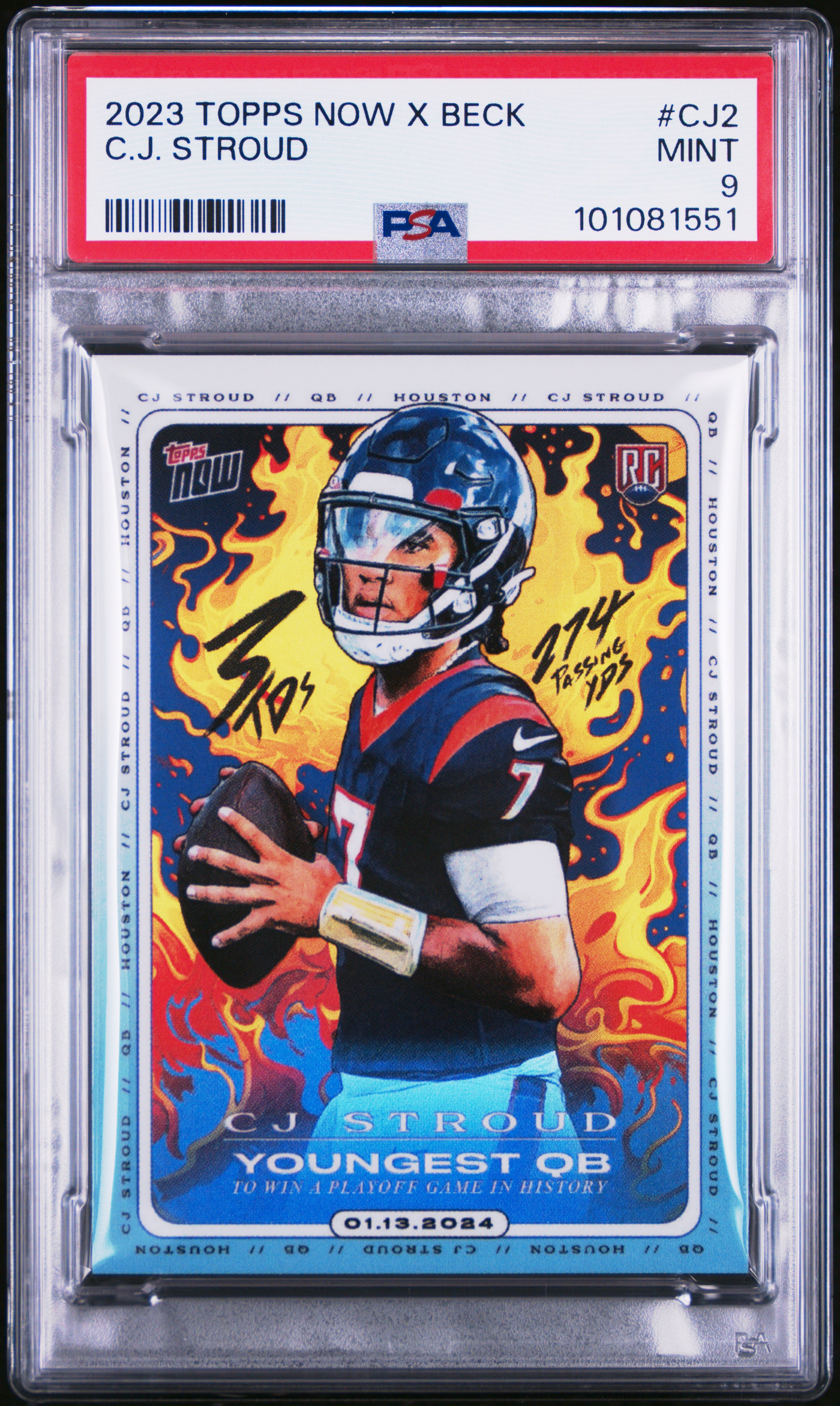 2023 Topps Now X Tyson Beck X C.j. Stroud C.j. Stroud #Cj2 Mint 9 front