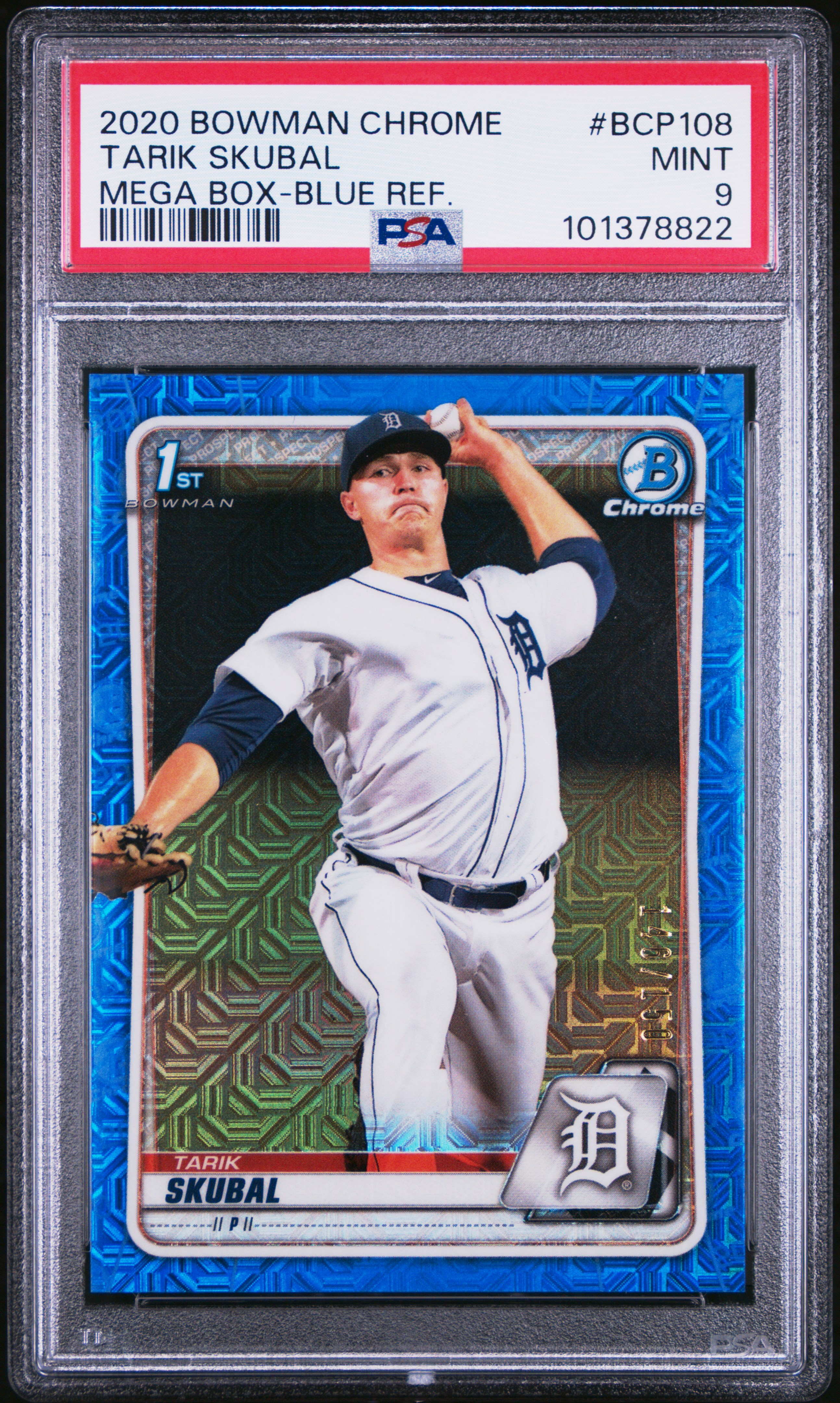 2020 Bowman Chrome Mega Box Tarik Skubal #Bcp108 (Mega Box-Blue Ref.) Mint 9 front