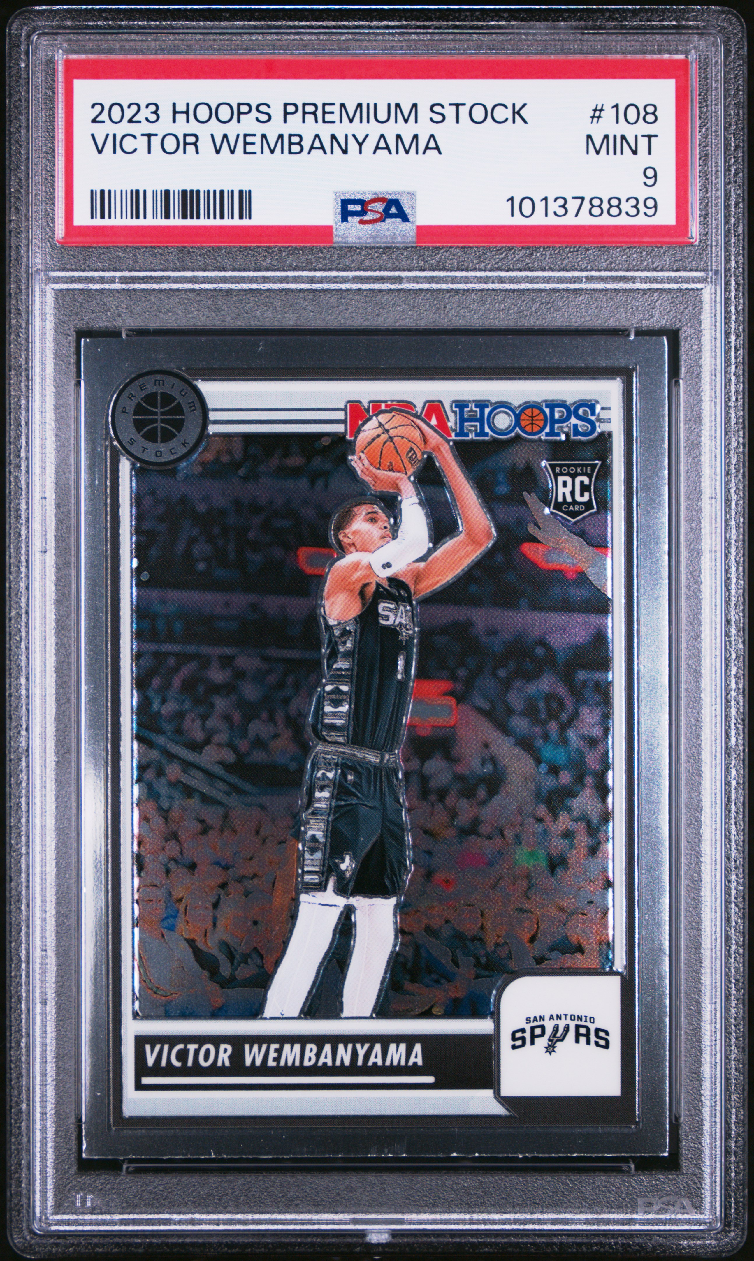 2023 Panini Hoops Premium Stock Victor Wembanyama #108 Mint 9 front