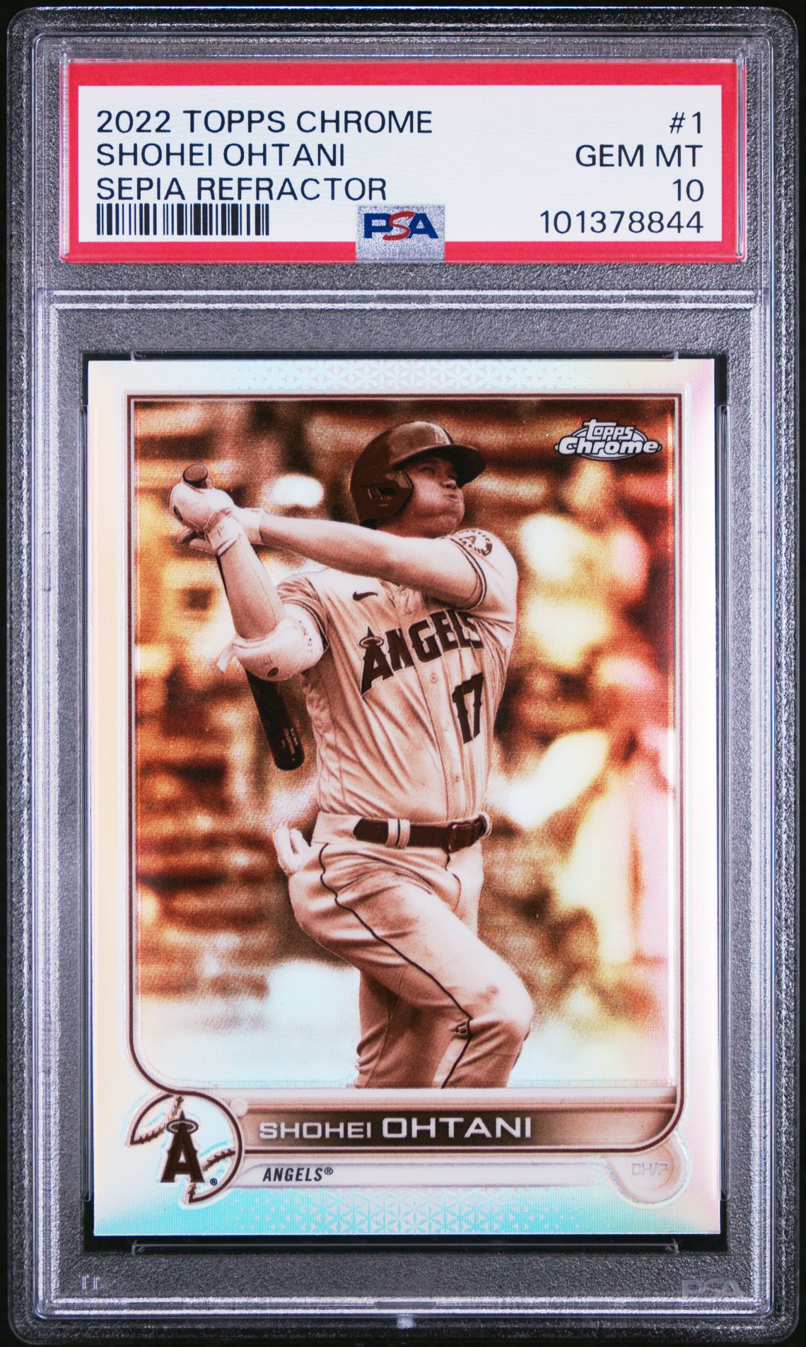 2022 Topps Chrome Shohei Ohtani #1 (Sepia Refractor) Gem Mt 10 front