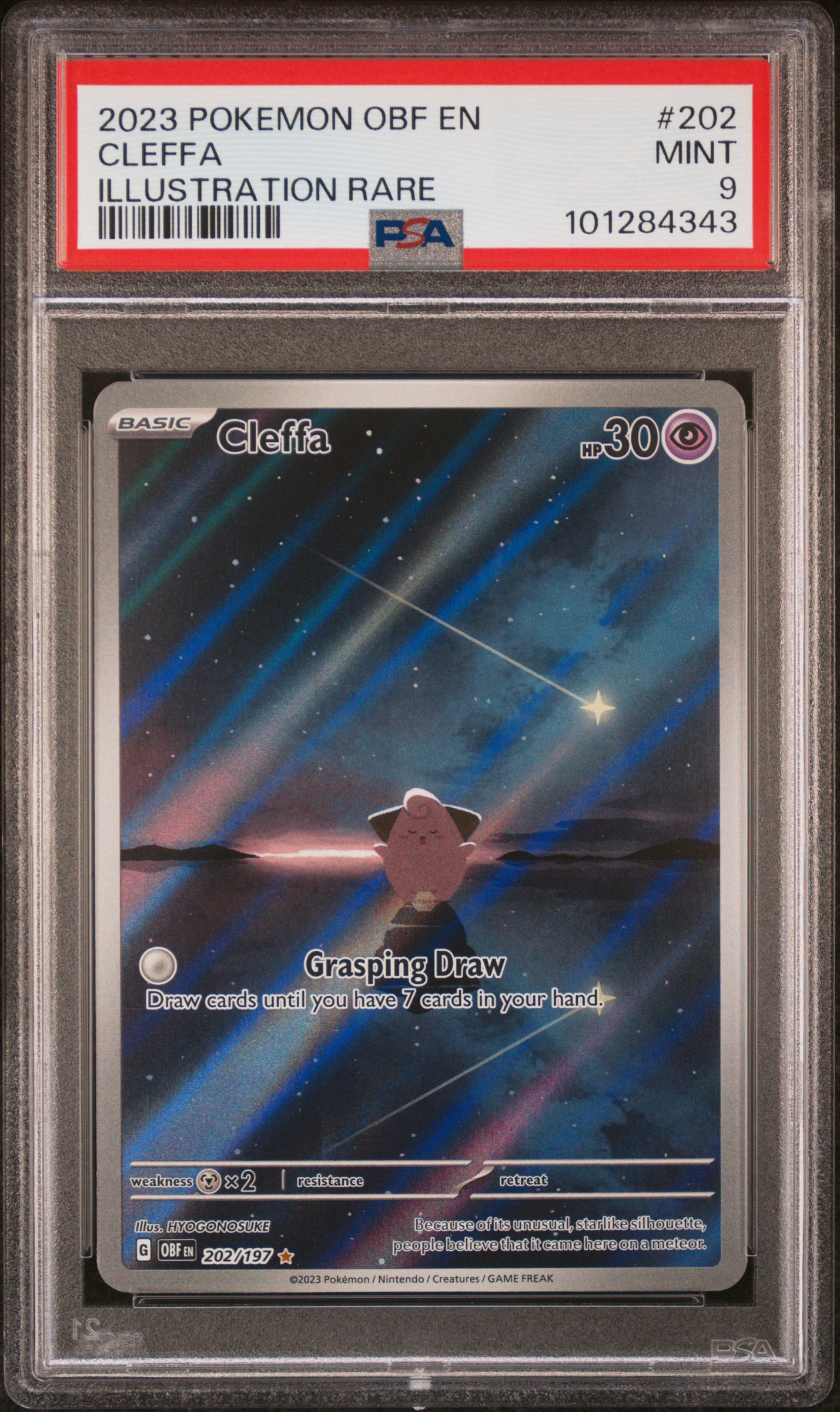 2023 Pokemon Obf En-Obsidian Flames Cleffa #202 (Illustration Rare) Mint 9 front