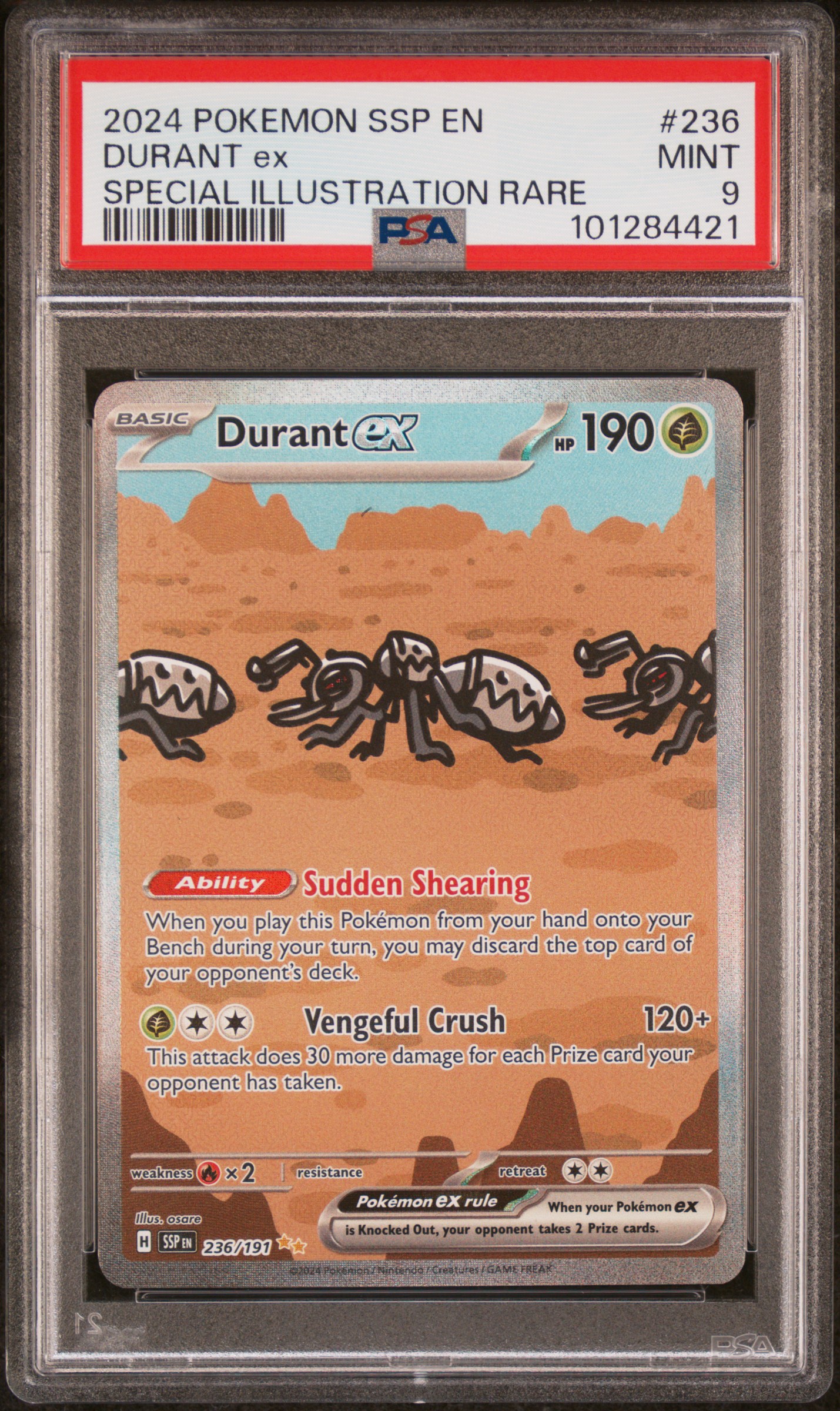 2024 Pokemon Ssp En-Surging Sparks Durant Ex #236 (Special Illustration Rare) Mint 9 front