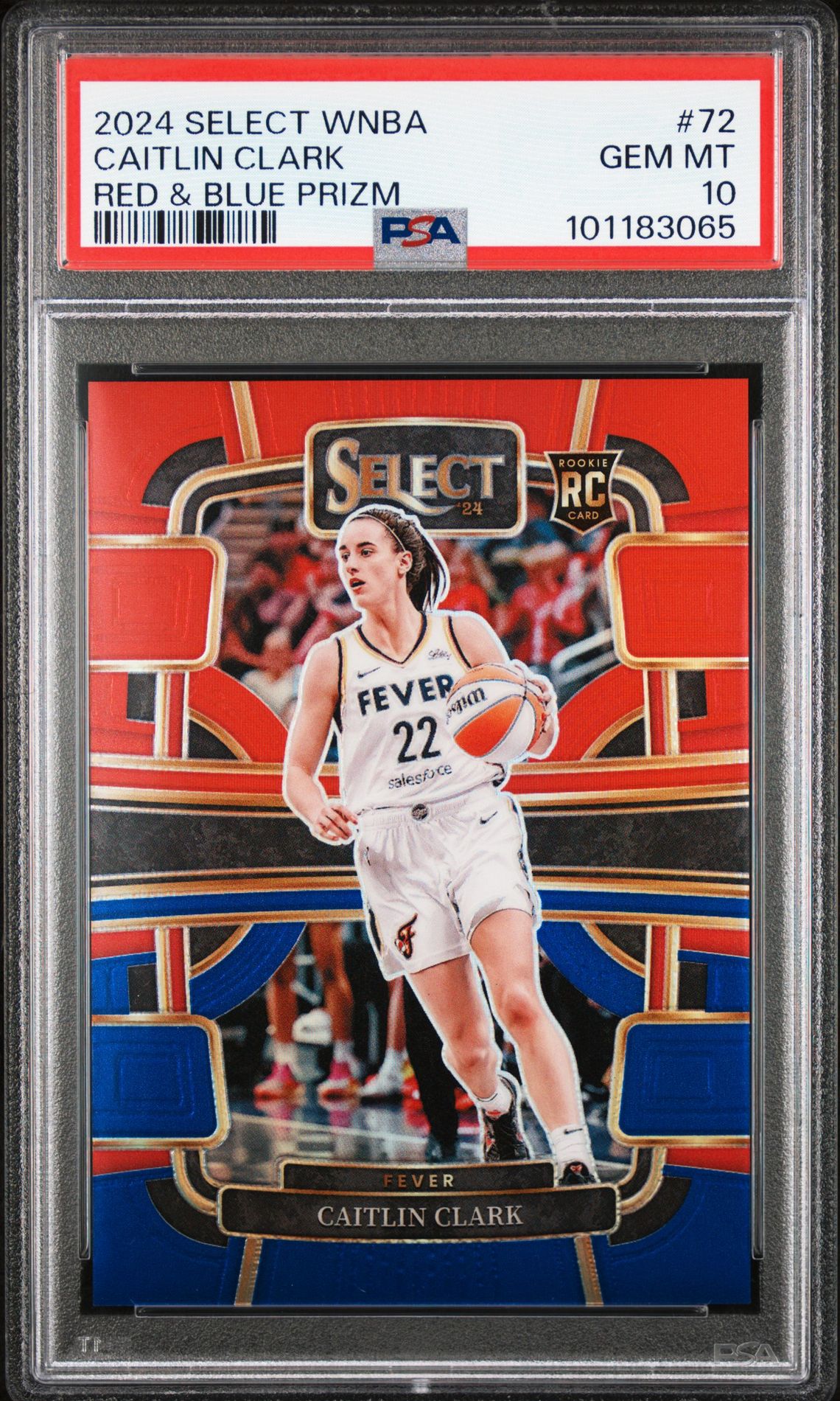 2024 Panini PANINI SELECT WNBA RED & BLUE PRIZM #72 Caitlin Clark front