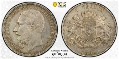 1896/4 5 Fr LeVan-119 L1 KM-8.1 AU58