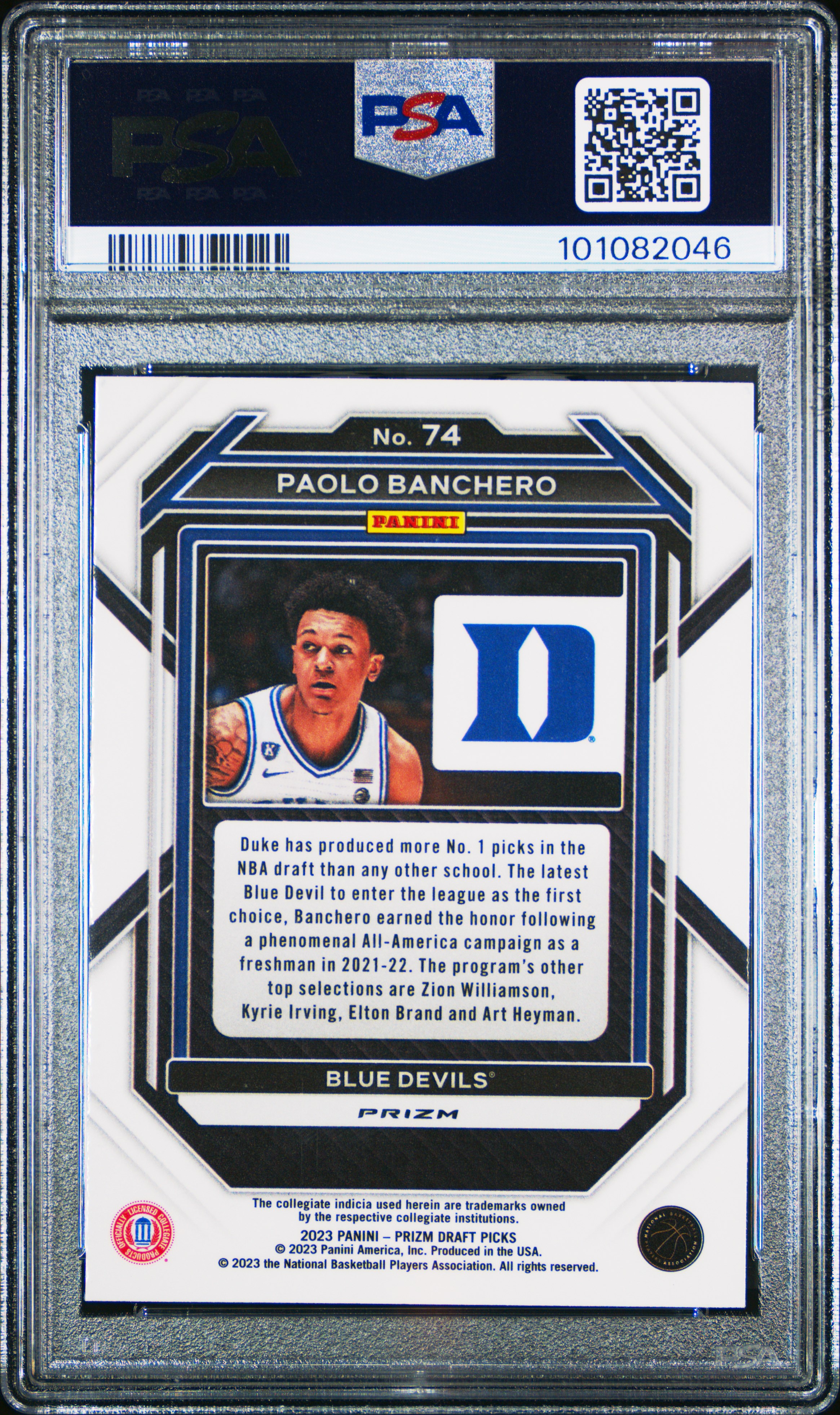 2023 Panini Prizm Draft Picks Paolo Banchero #74 (Venom Prizm) Gem Mt 10 back