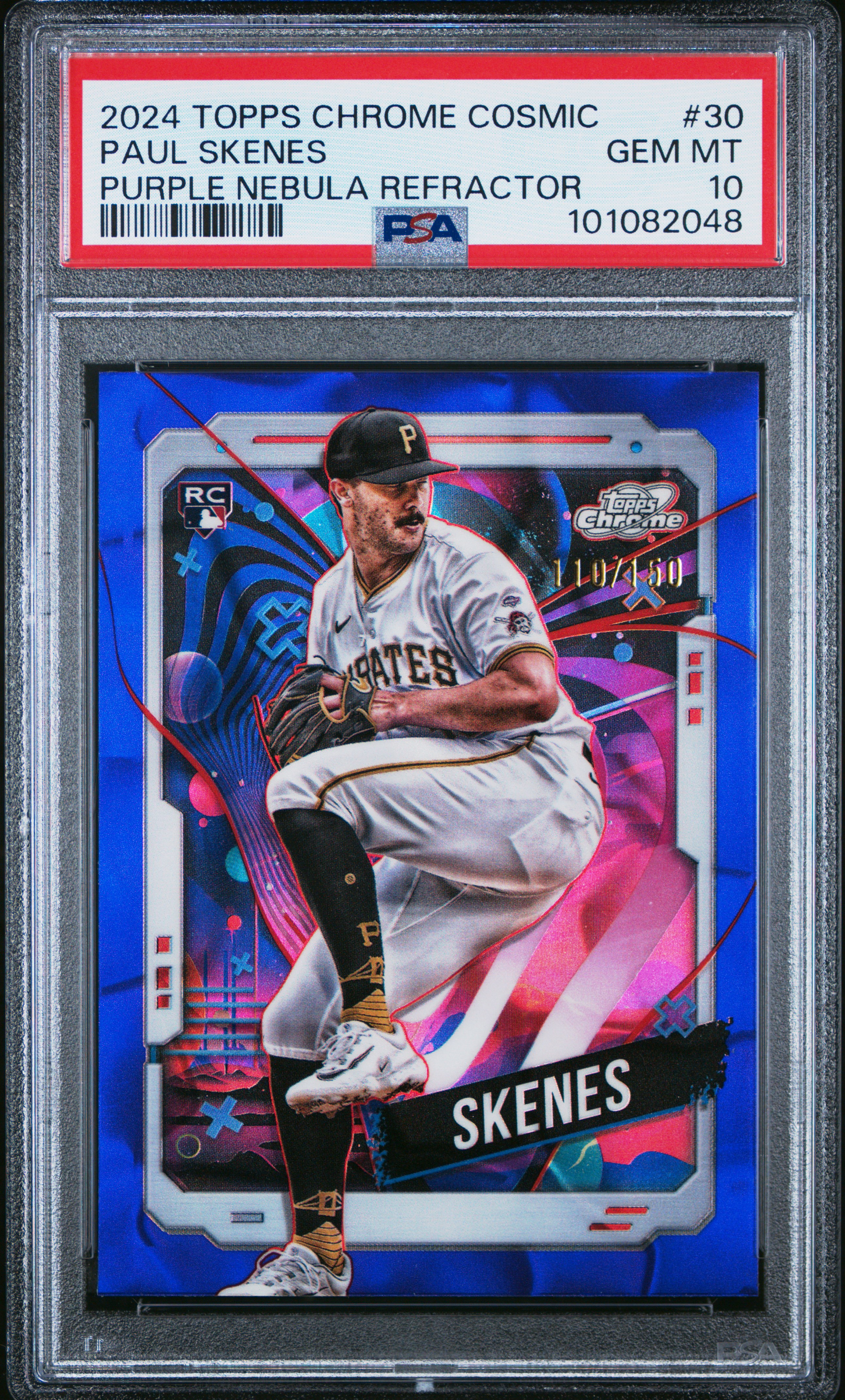 2024 Topps Chrome Cosmic Paul Skenes #30 (Purple Nebula Refractor) Gem Mt 10 front