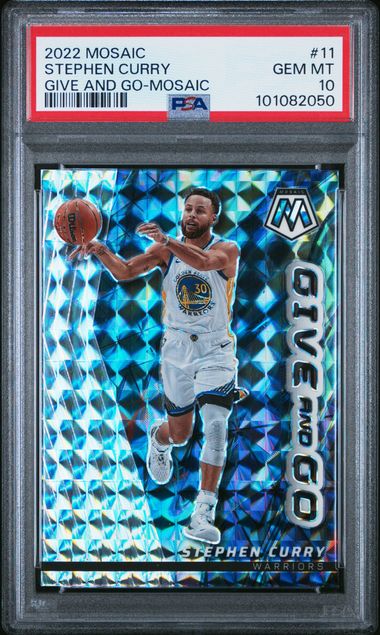 2022 Panini Mosaic Give And Go Stephen Curry #11 (Give And Go-Mosaic) Gem Mt 10 front