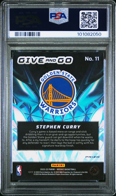 2022 Panini Mosaic Give And Go Stephen Curry #11 (Give And Go-Mosaic) Gem Mt 10 back