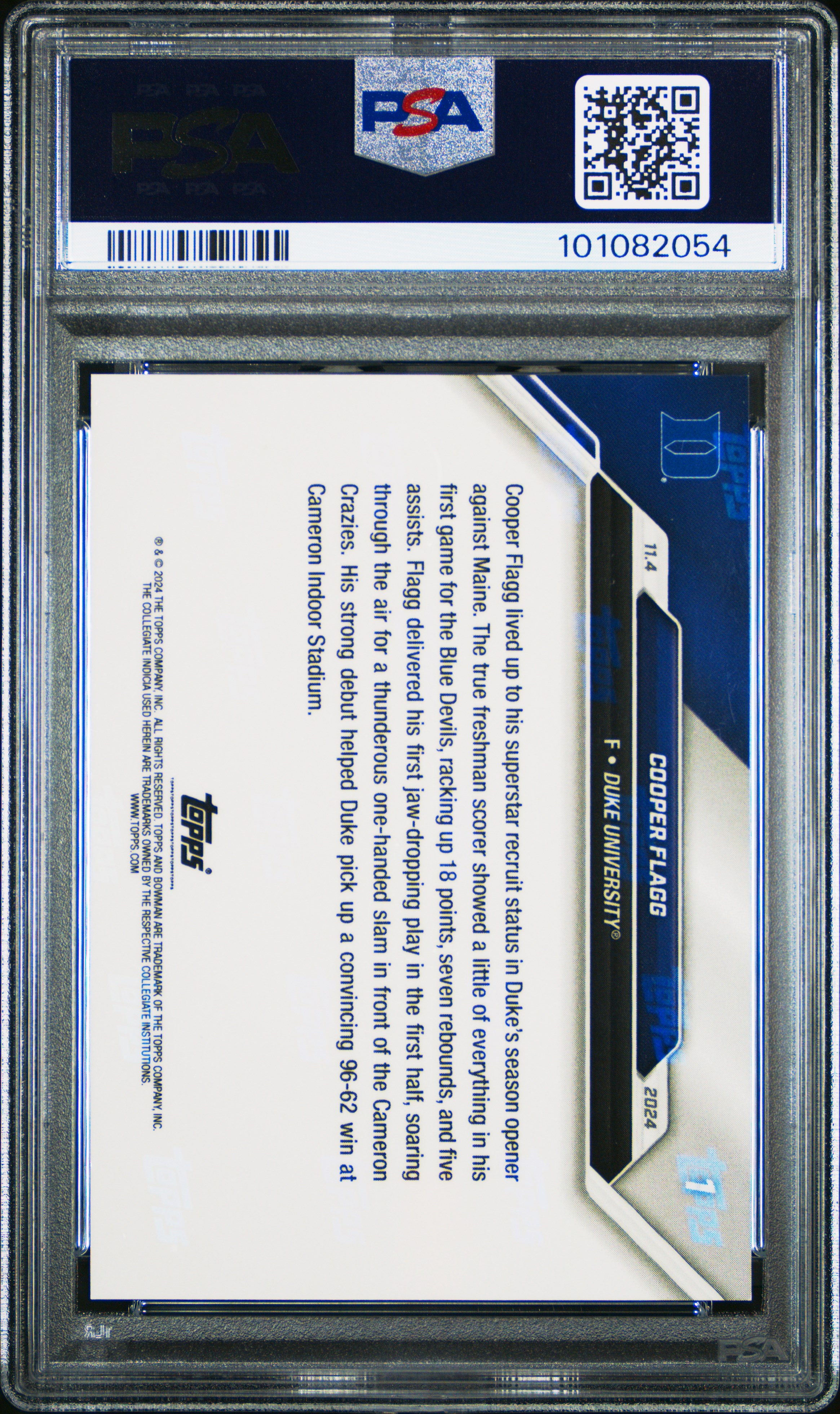 2024 Bowman U Now Cooper Flagg #1 Mint 9 back