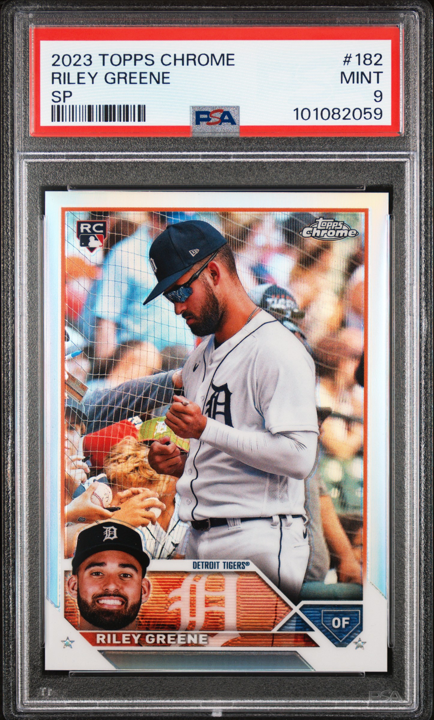 2023 Topps Chrome Riley Greene #182 (Sp) Mint 9 front