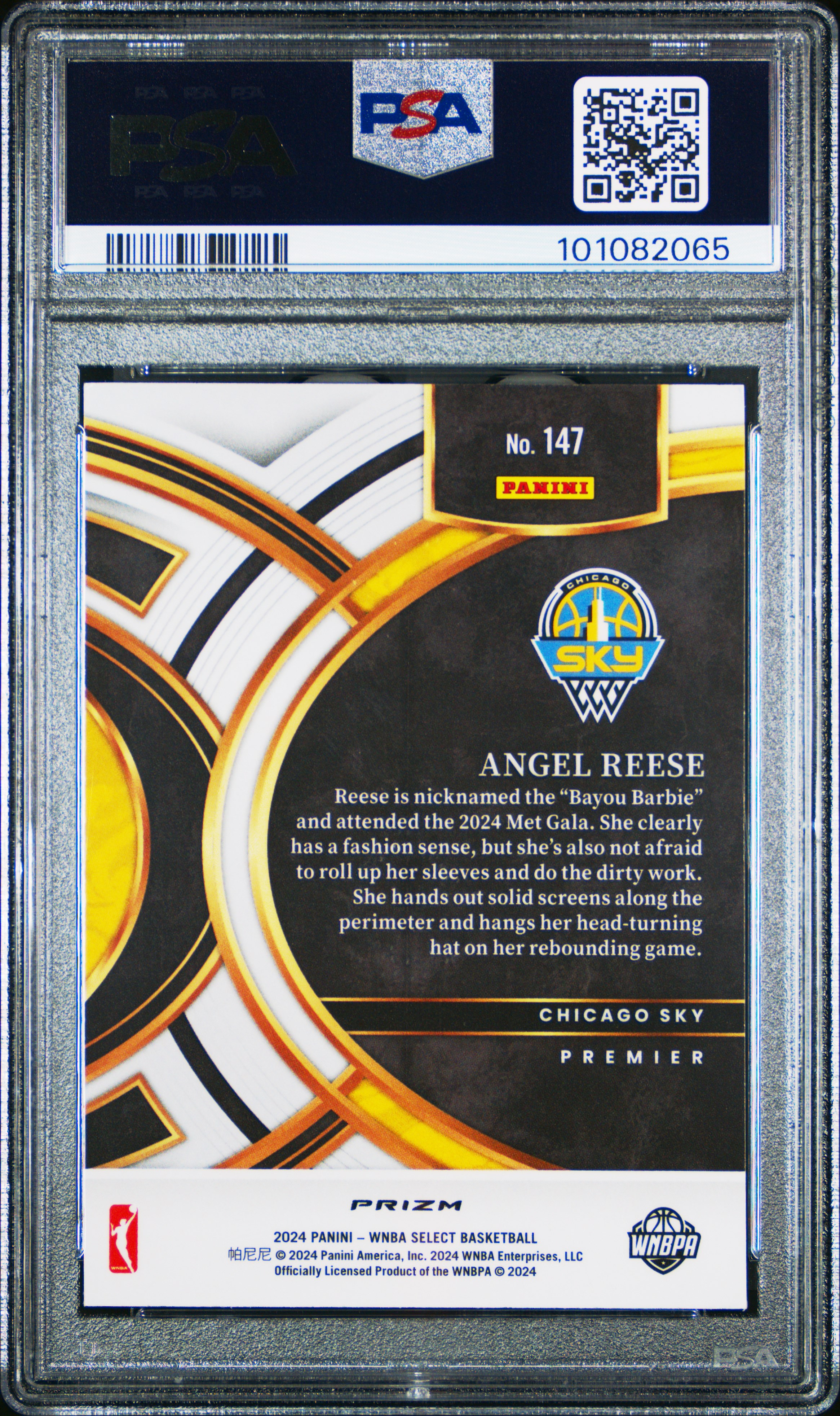 2024 Panini Select Wnba Angel Reese #147 (Pink Ice) Gem Mt 10 back