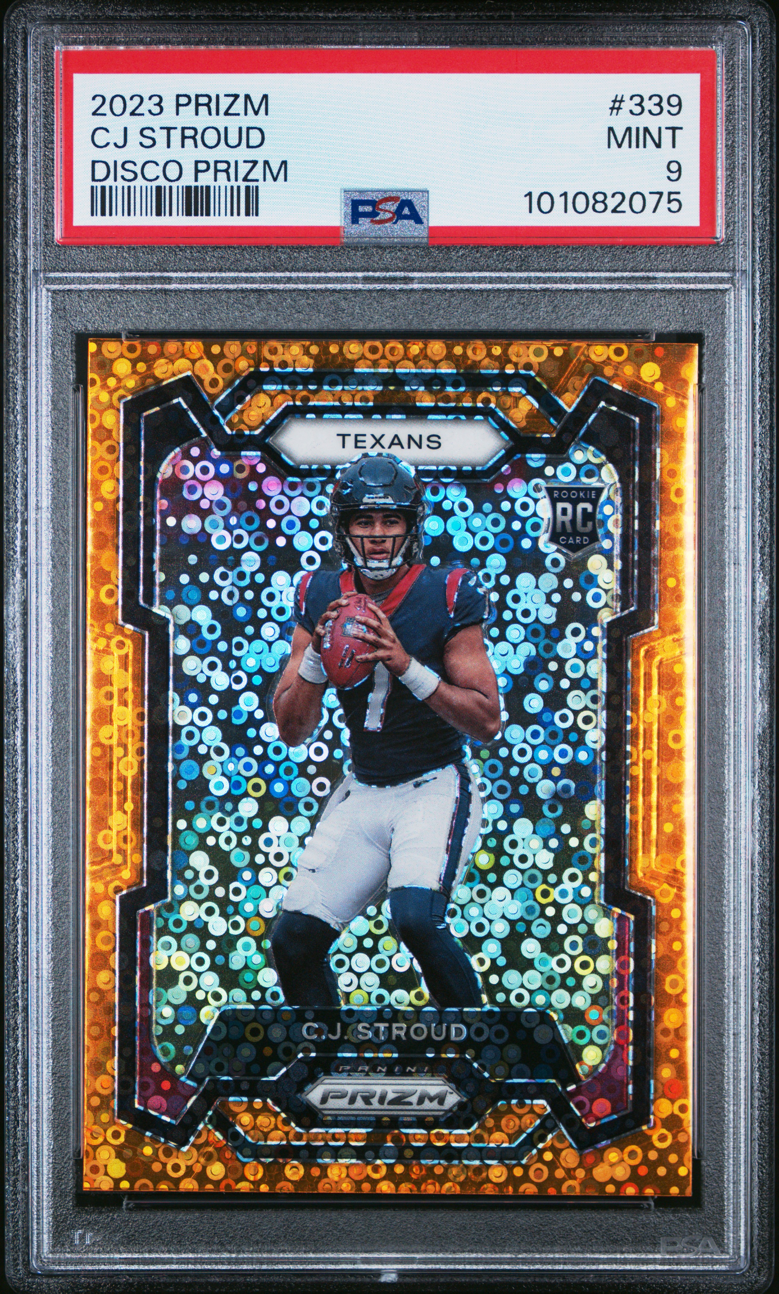 2023 Panini Prizm Cj Stroud #339 (Disco Prizm) Mint 9 front