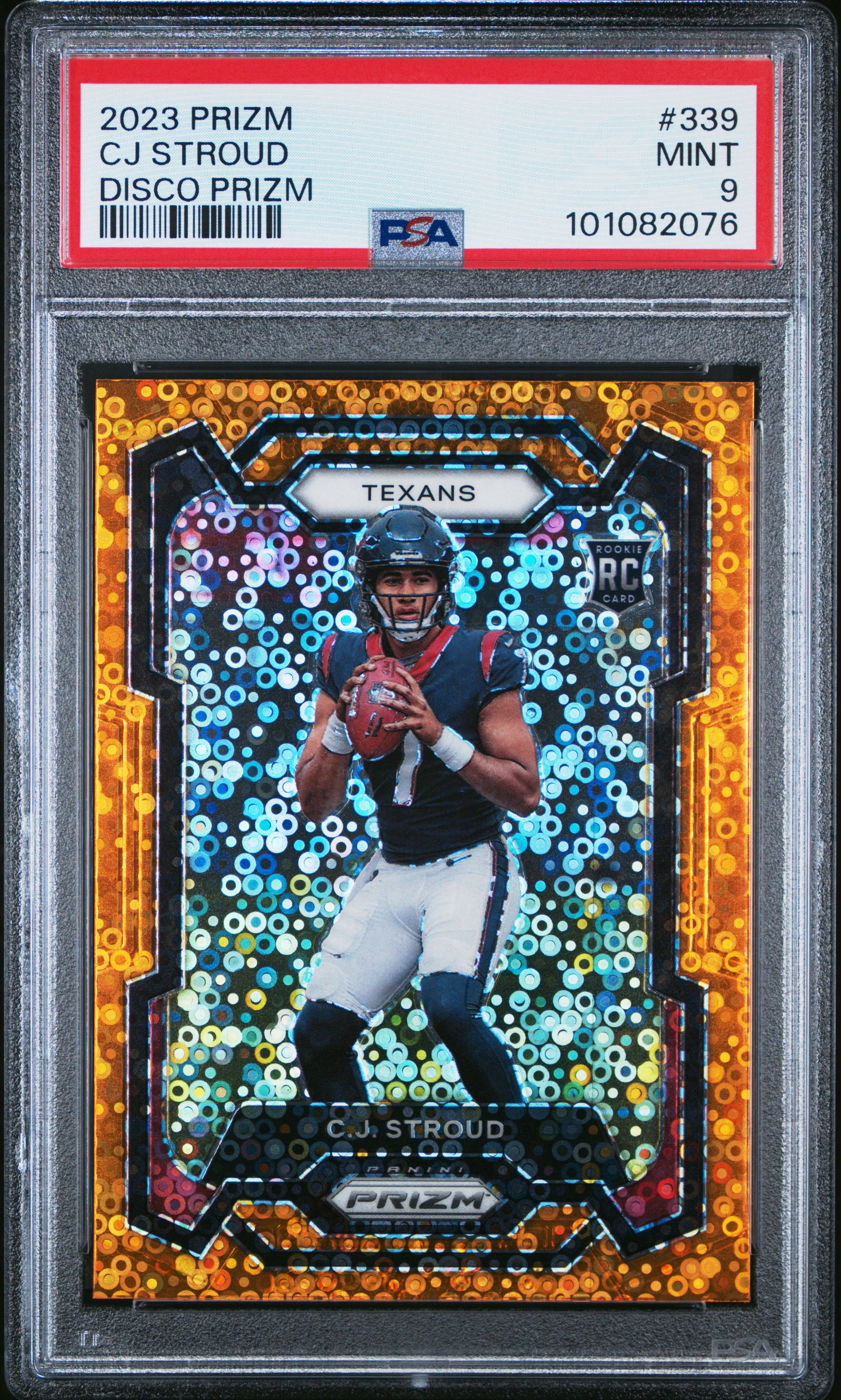 2023 Panini Prizm Cj Stroud #339 (Disco Prizm) Mint 9 front