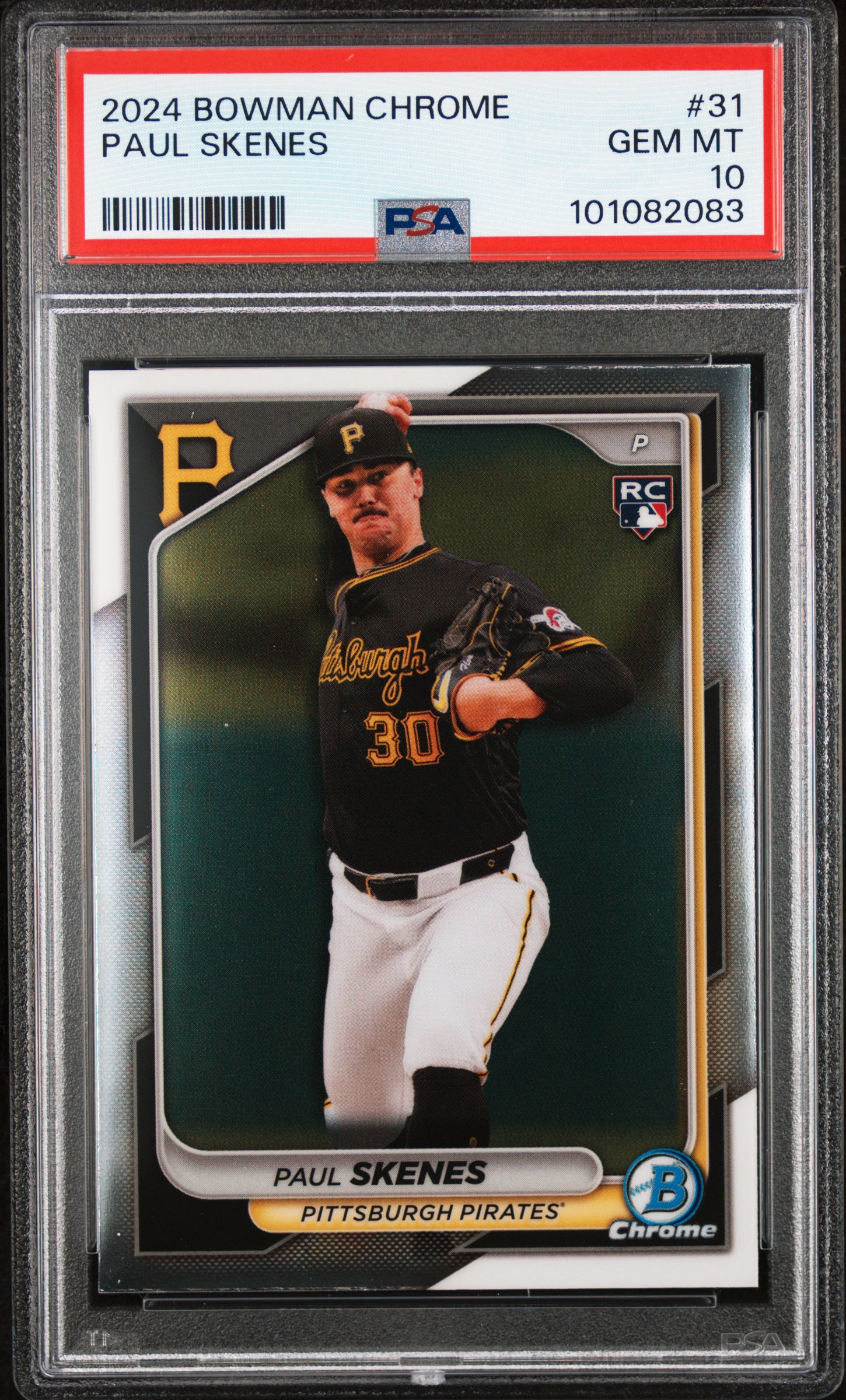 2024 Bowman Chrome Paul Skenes #31 Gem Mt 10 front