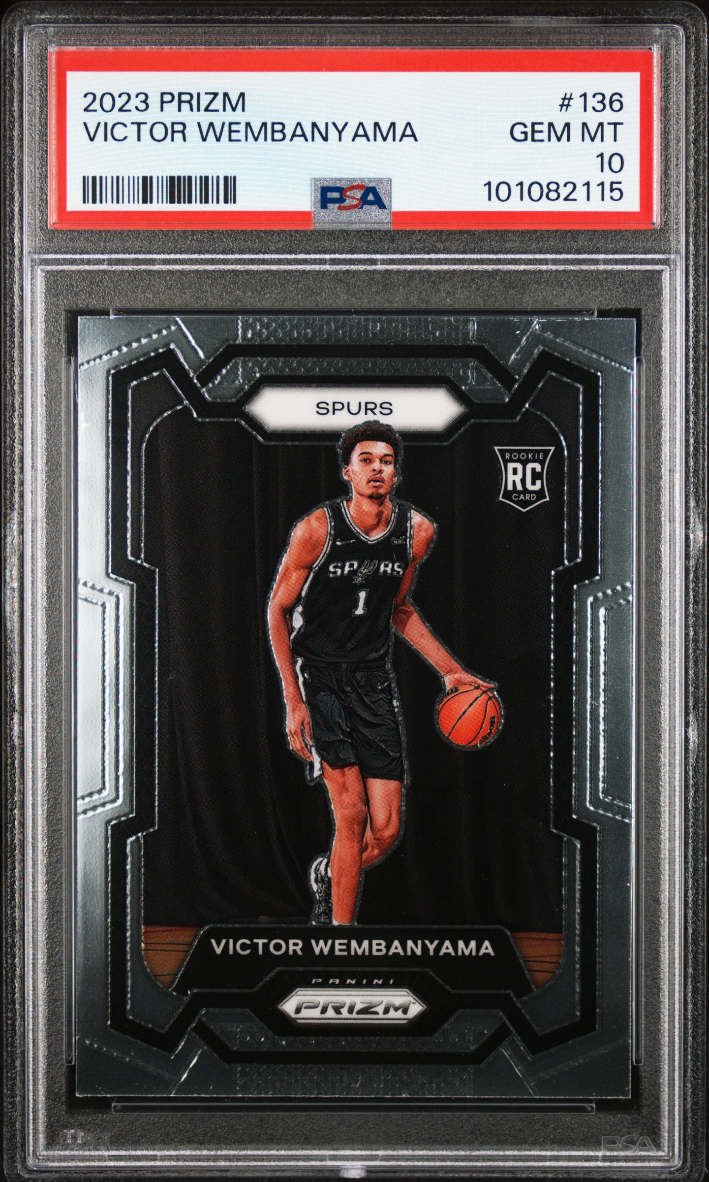 2023 Panini Prizm Victor Wembanyama #136 Gem Mt 10 front