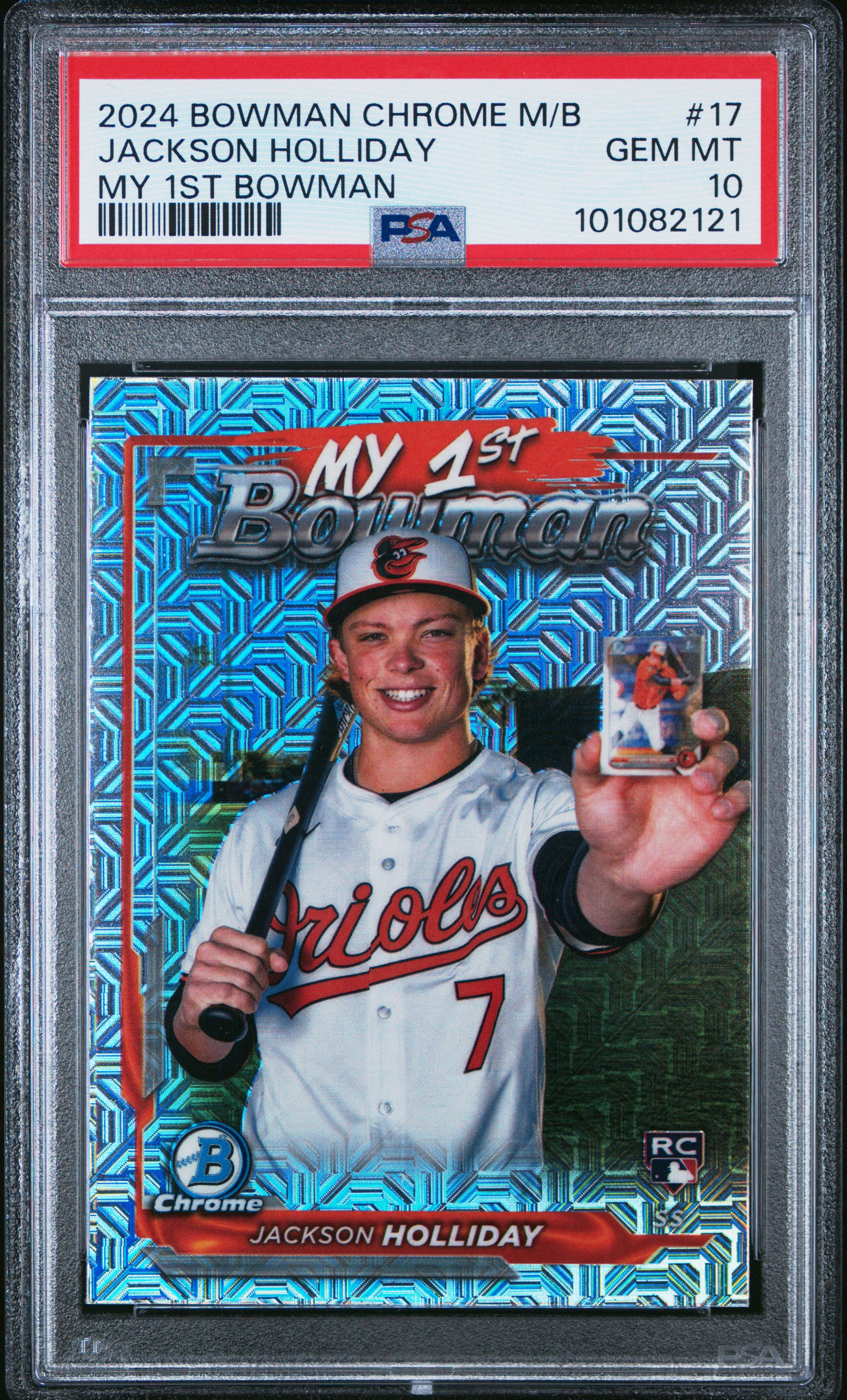2024 Bowman Chrome Mega Box My 1St Bowman Jackson Holliday #17 Gem Mt 10 front
