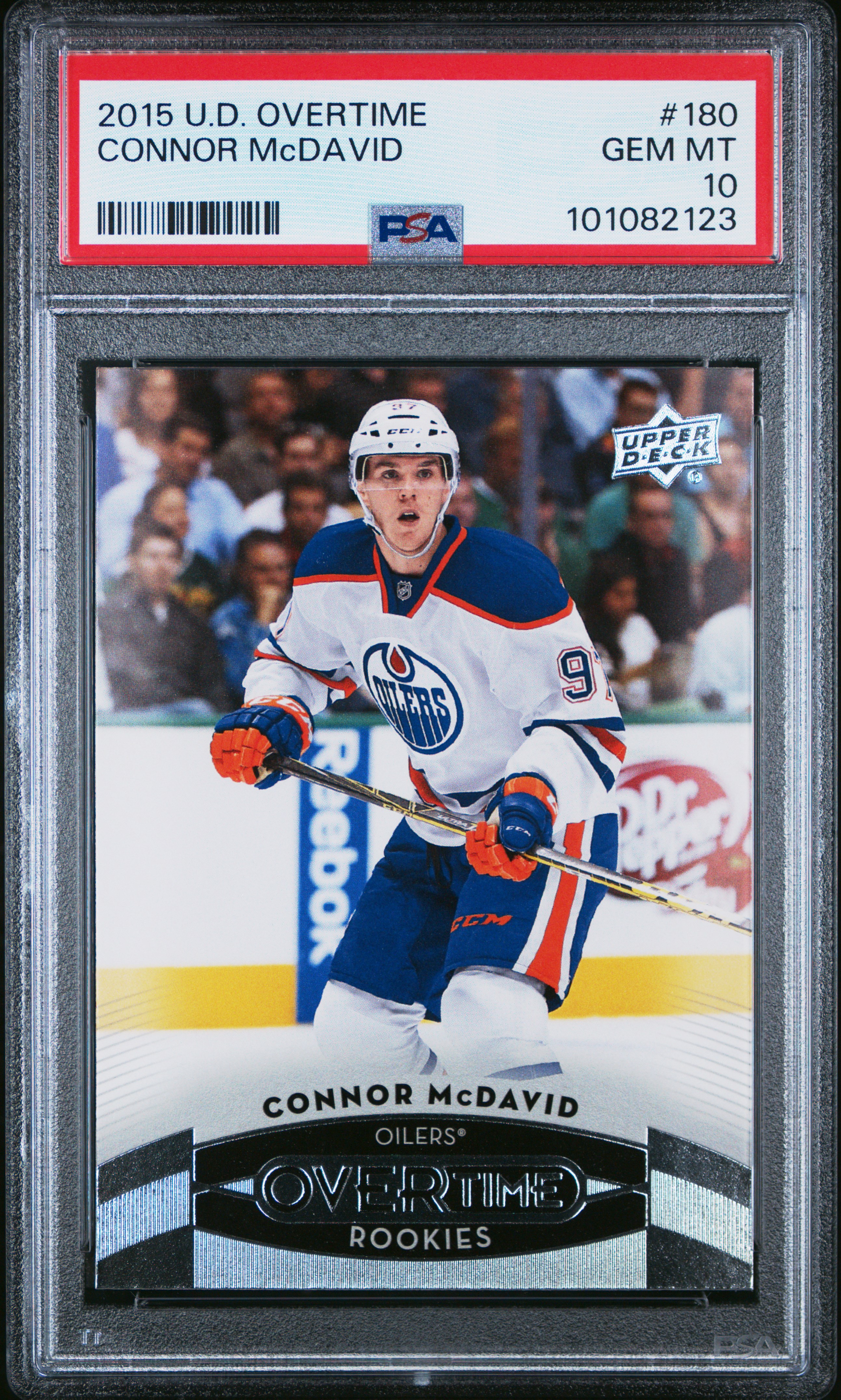 2015 Upper Deck Overtime Connor Mcdavid #180 Gem Mt 10 front