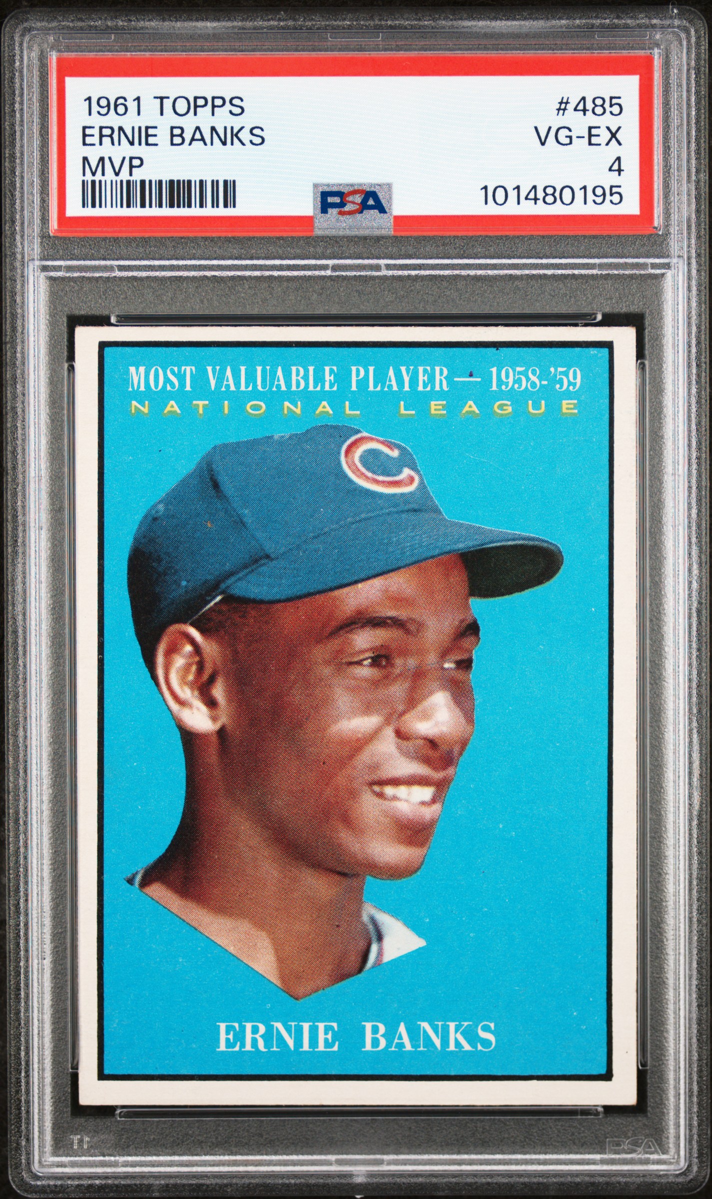1961 Topps Ernie Banks #485 (Mvp) Vg-Ex 4 front