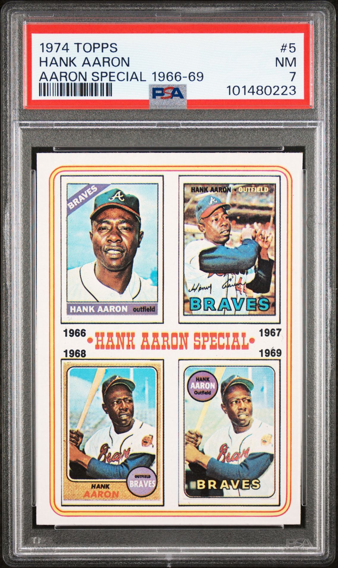 1974 Topps Hank Aaron #5 (Aaron Special 1966-69) Nm 7 front