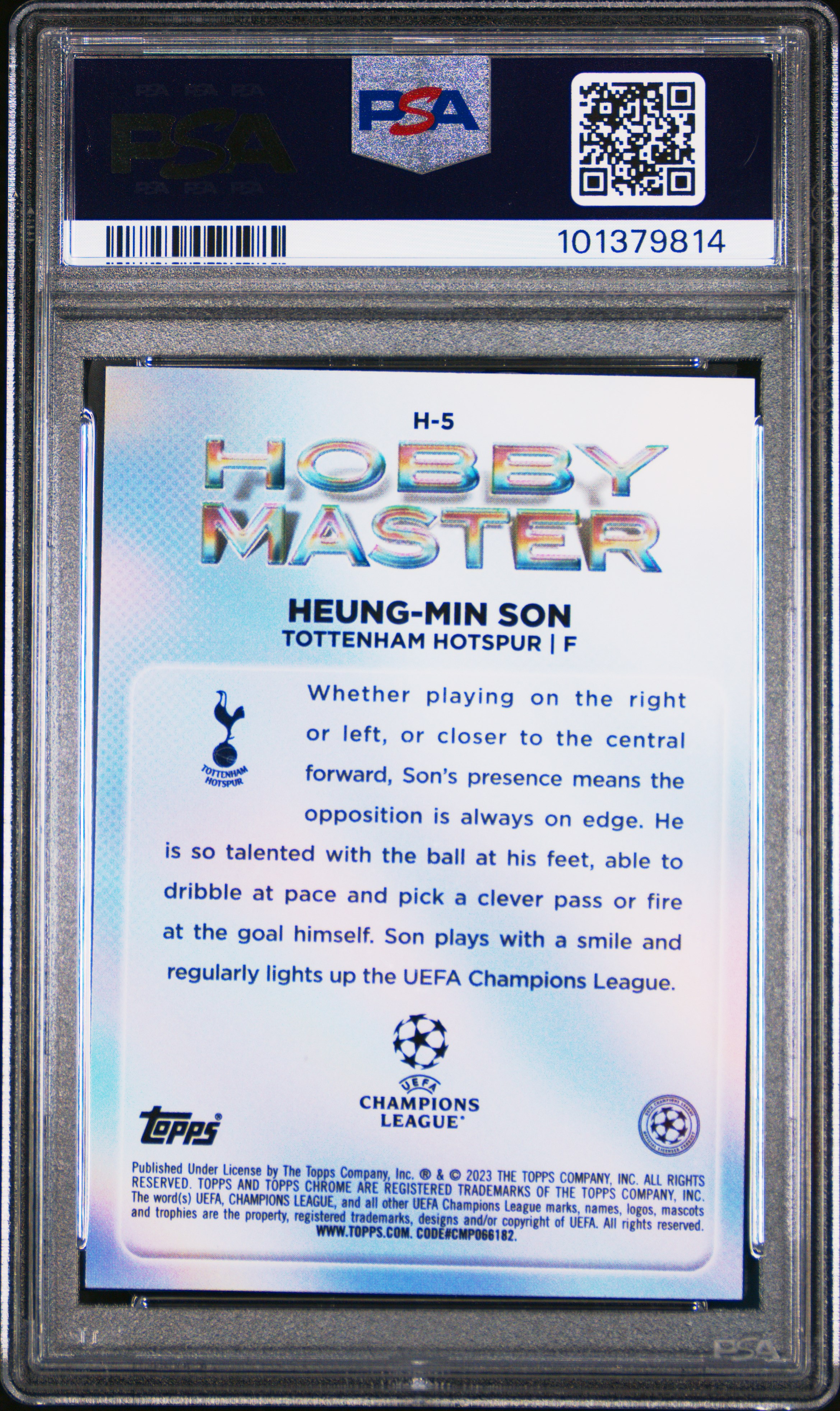 2022-23 Topps Chrome Uefa Club Competitions Hobby Masters Heung-Min Son #H5 Gem Mt 10 back