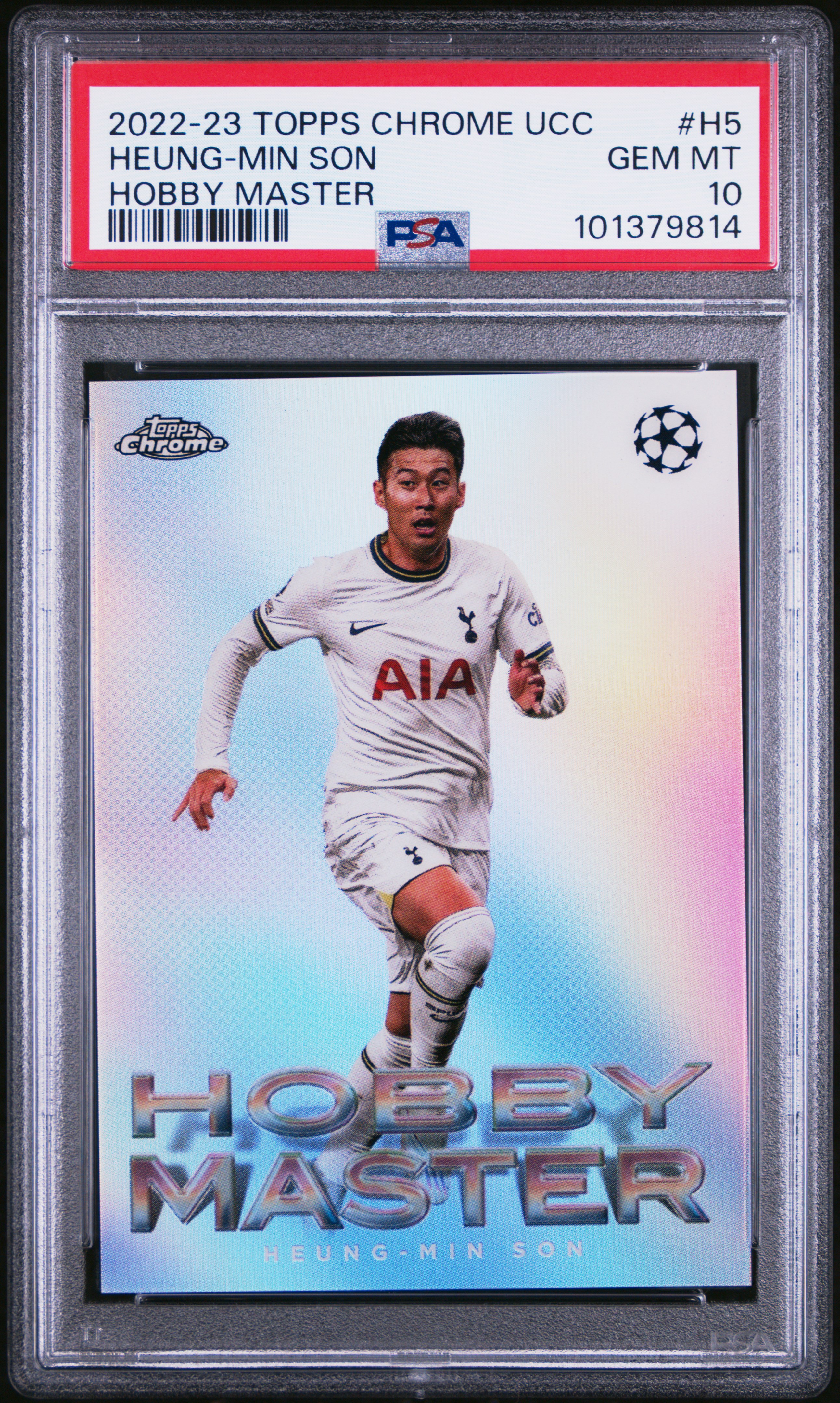 2022-23 Topps Chrome Uefa Club Competitions Hobby Masters Heung-Min Son #H5 Gem Mt 10 front
