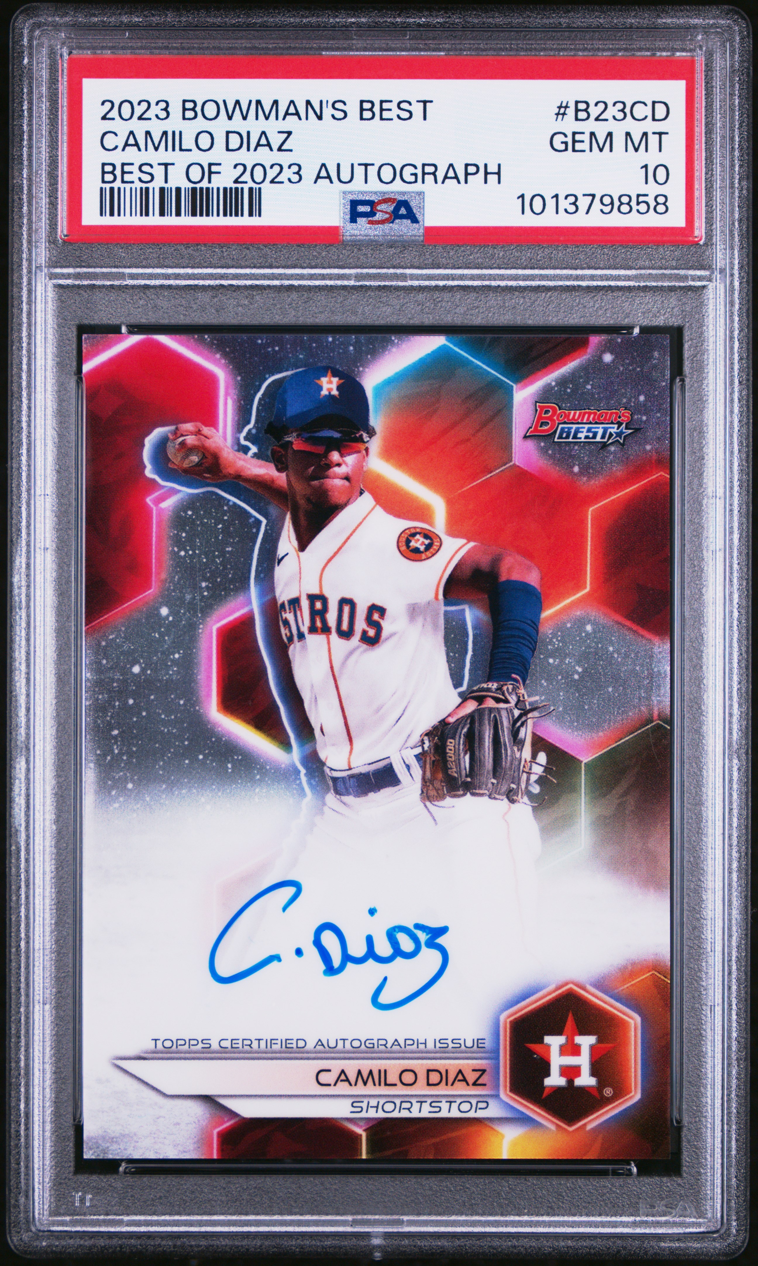 2023 Bowman's Best Best Of 2023 Autographs Camilo Diaz #B23Cd Gem Mt 10 front