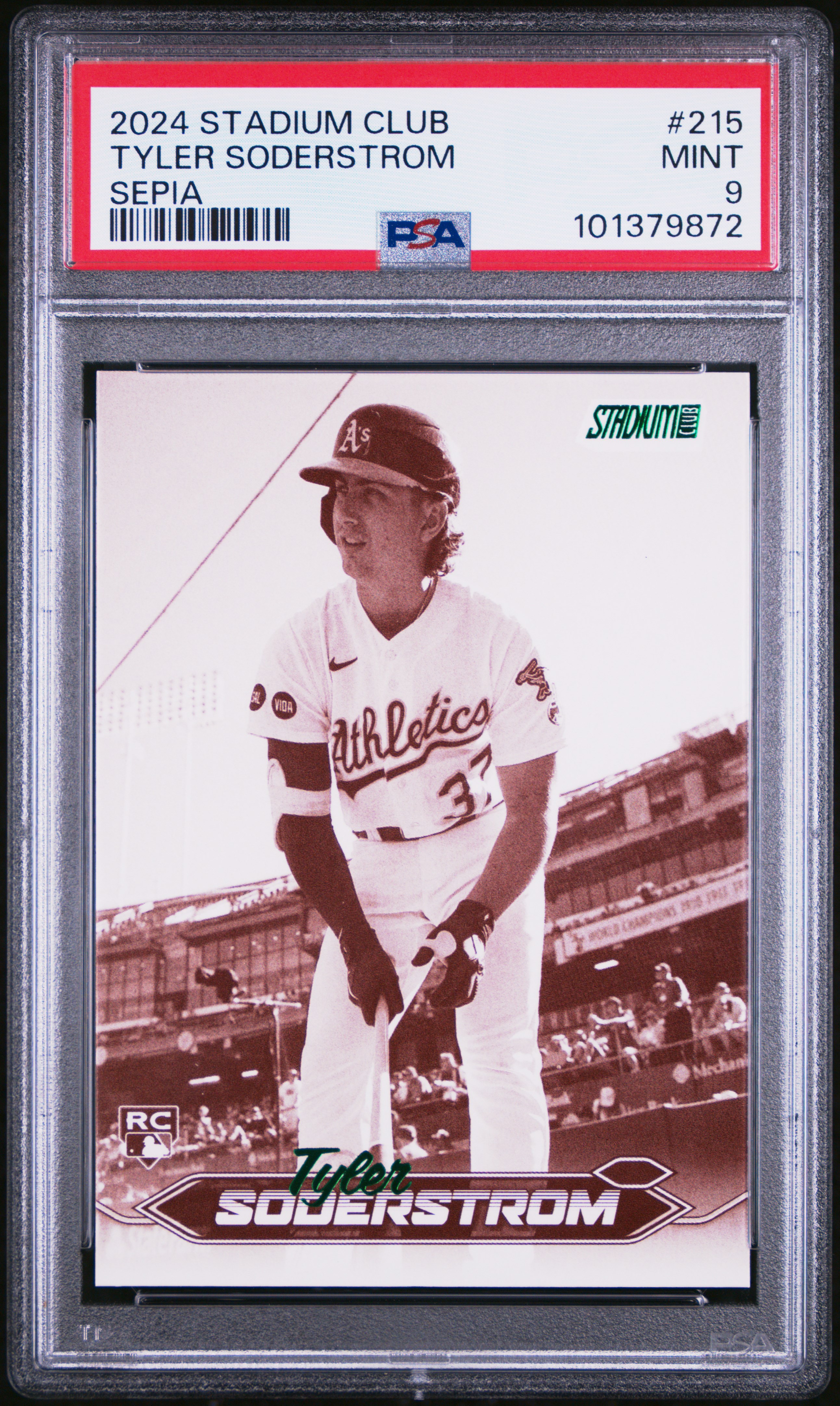 2024 Topps Stadium Club Tyler Soderstrom #215 (Sepia) Mint 9 front