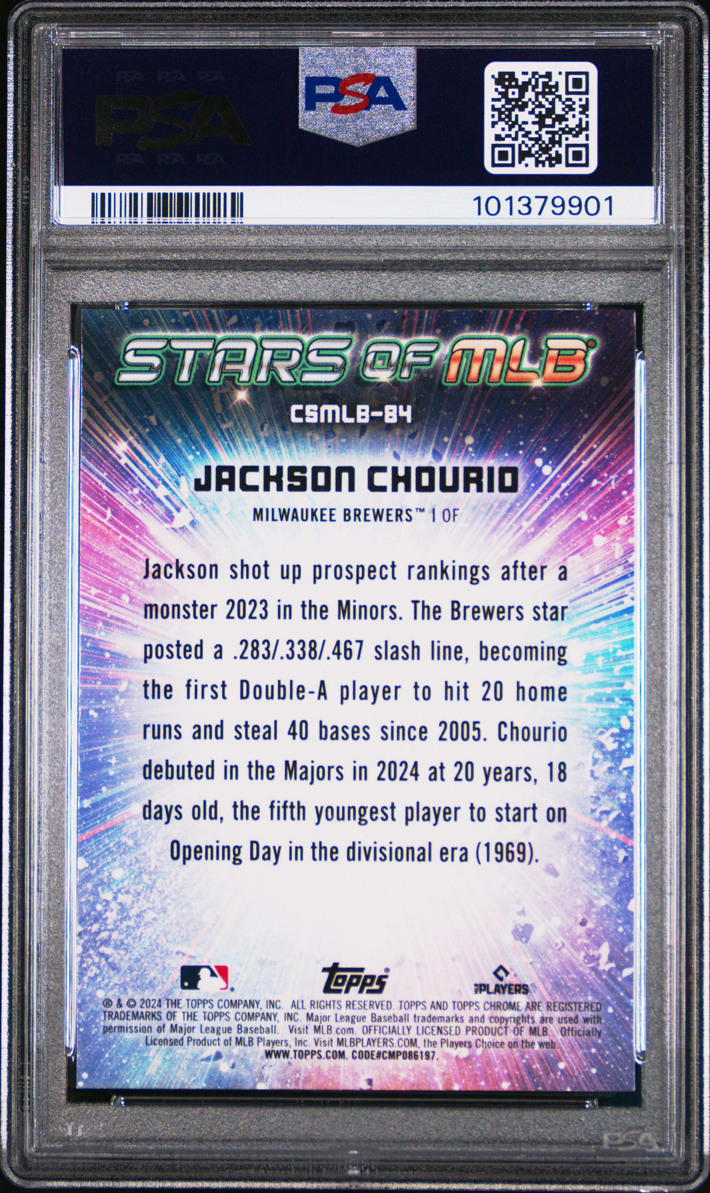 2024 Topps Stars Of Mlb Chrome Jackson Chourio #Csmlb84 (Update) Nm-Mt 8 back