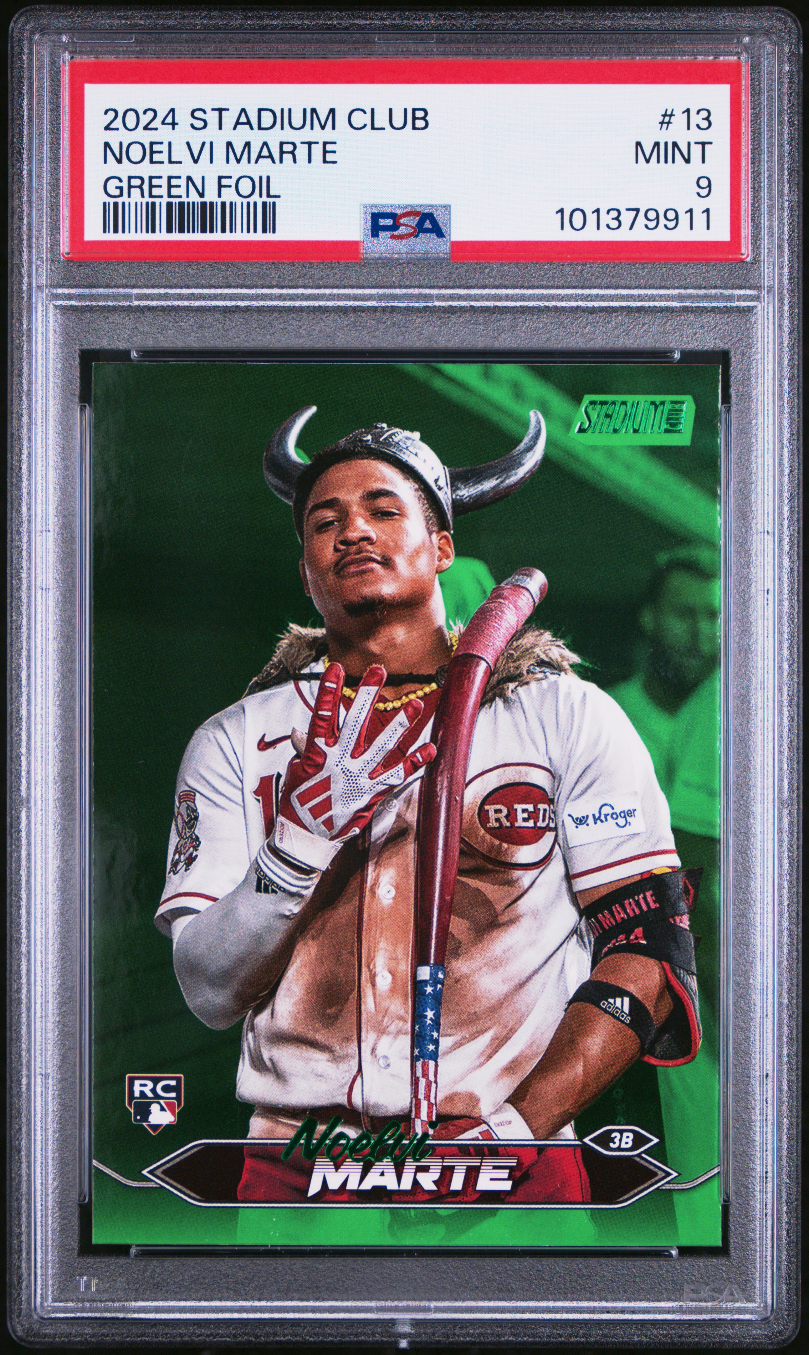 2024 Topps Stadium Club Noelvi Marte #13 (Green Foil) Mint 9 front