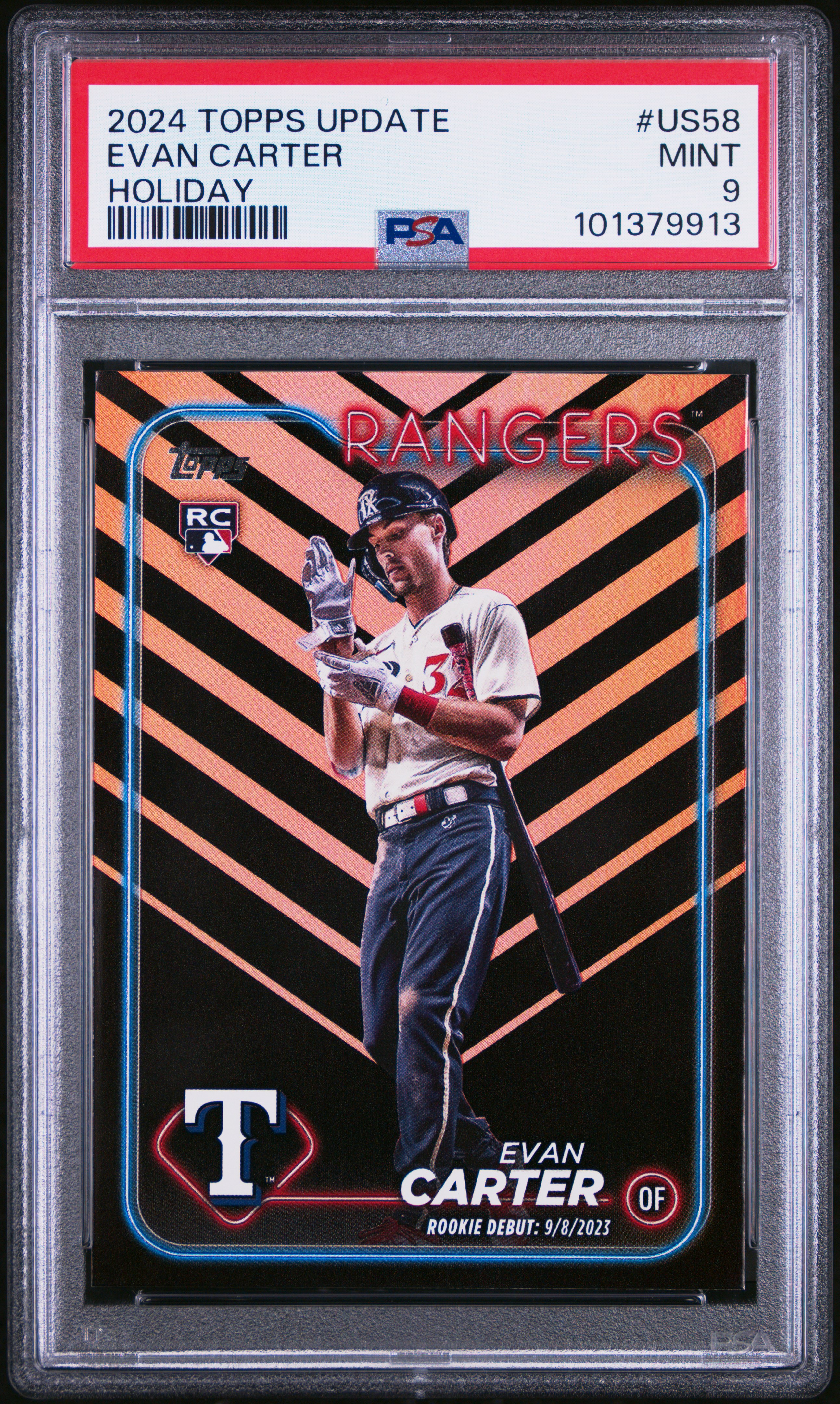 2024 Topps Update Evan Carter #Us58 (Holiday) Mint 9 front