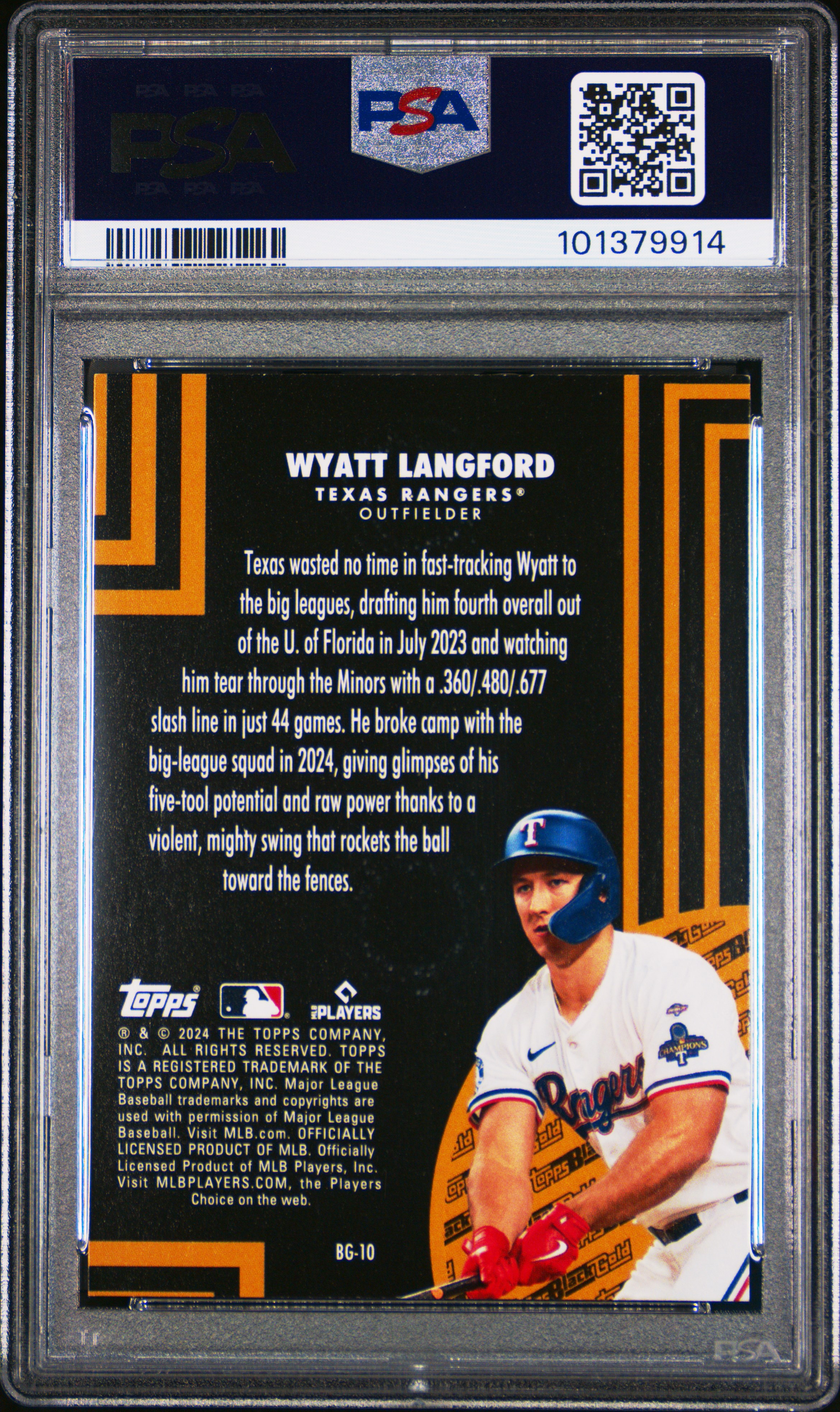 2024 Topps Update Topps Black Gold Wyatt Langford #Bg10 Mint 9 back