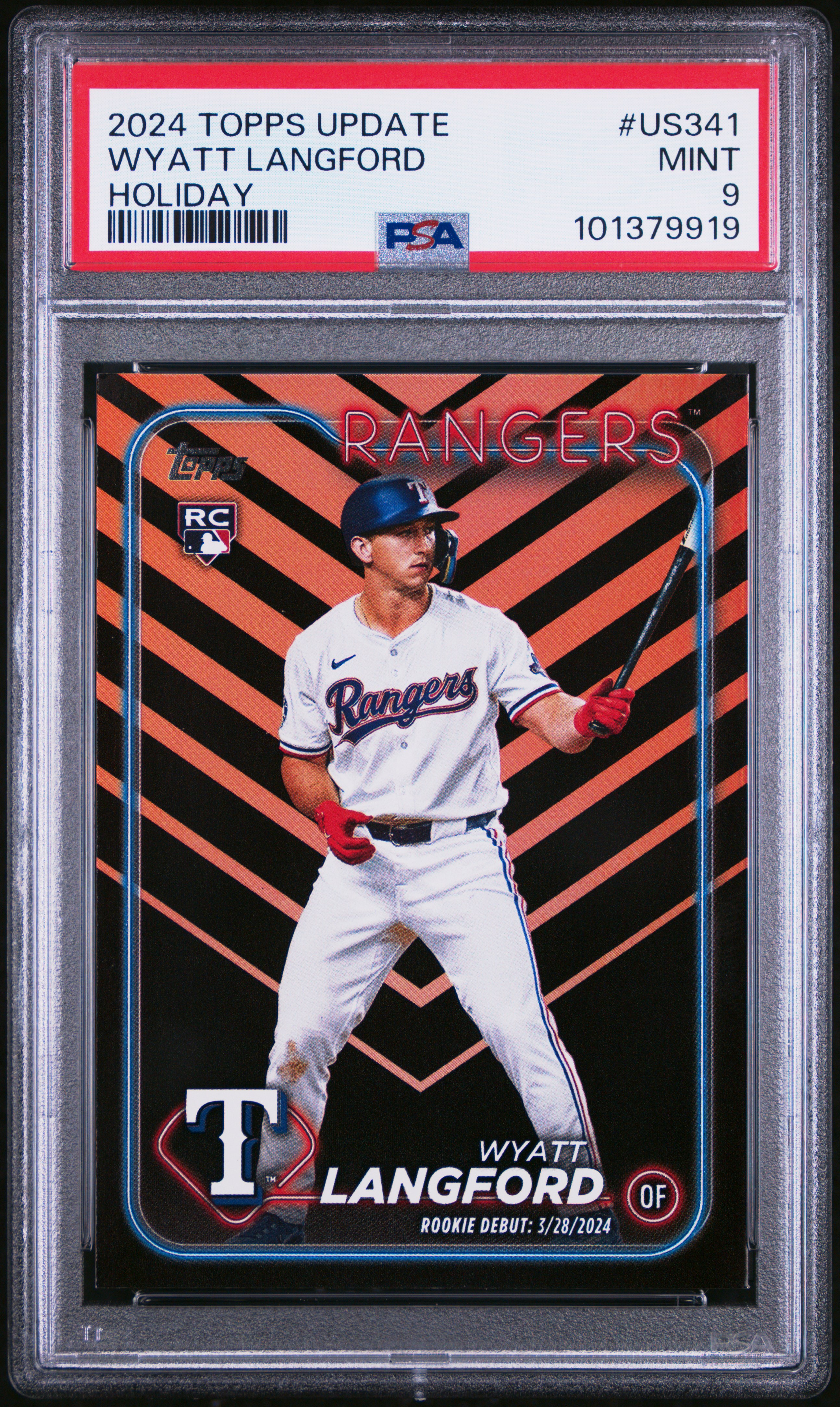 2024 Topps Update Wyatt Langford #Us341 (Holiday) Mint 9 front