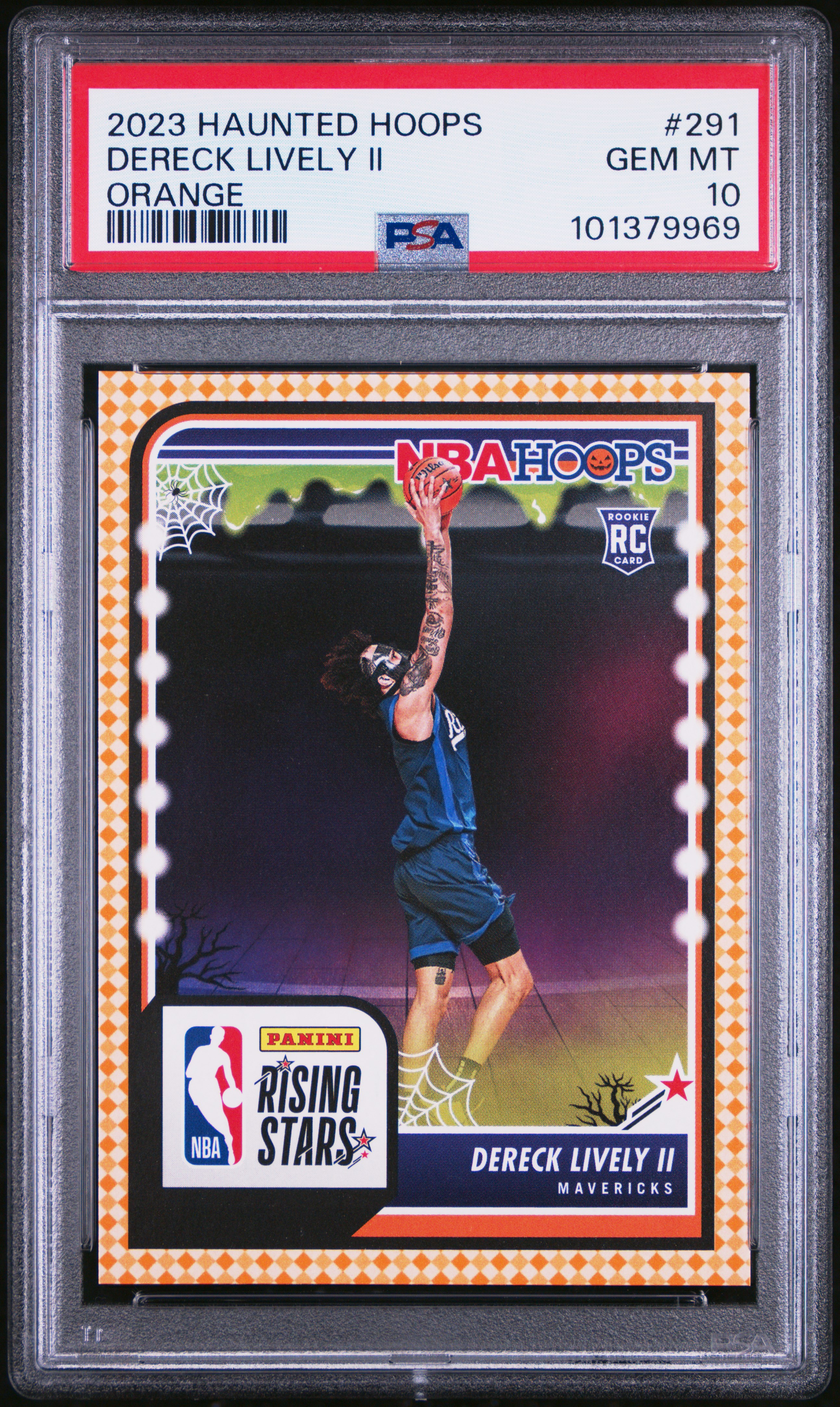 2023 Panini Haunted Hoops Dereck Lively Ii #291 (Orange) Gem Mt 10 front