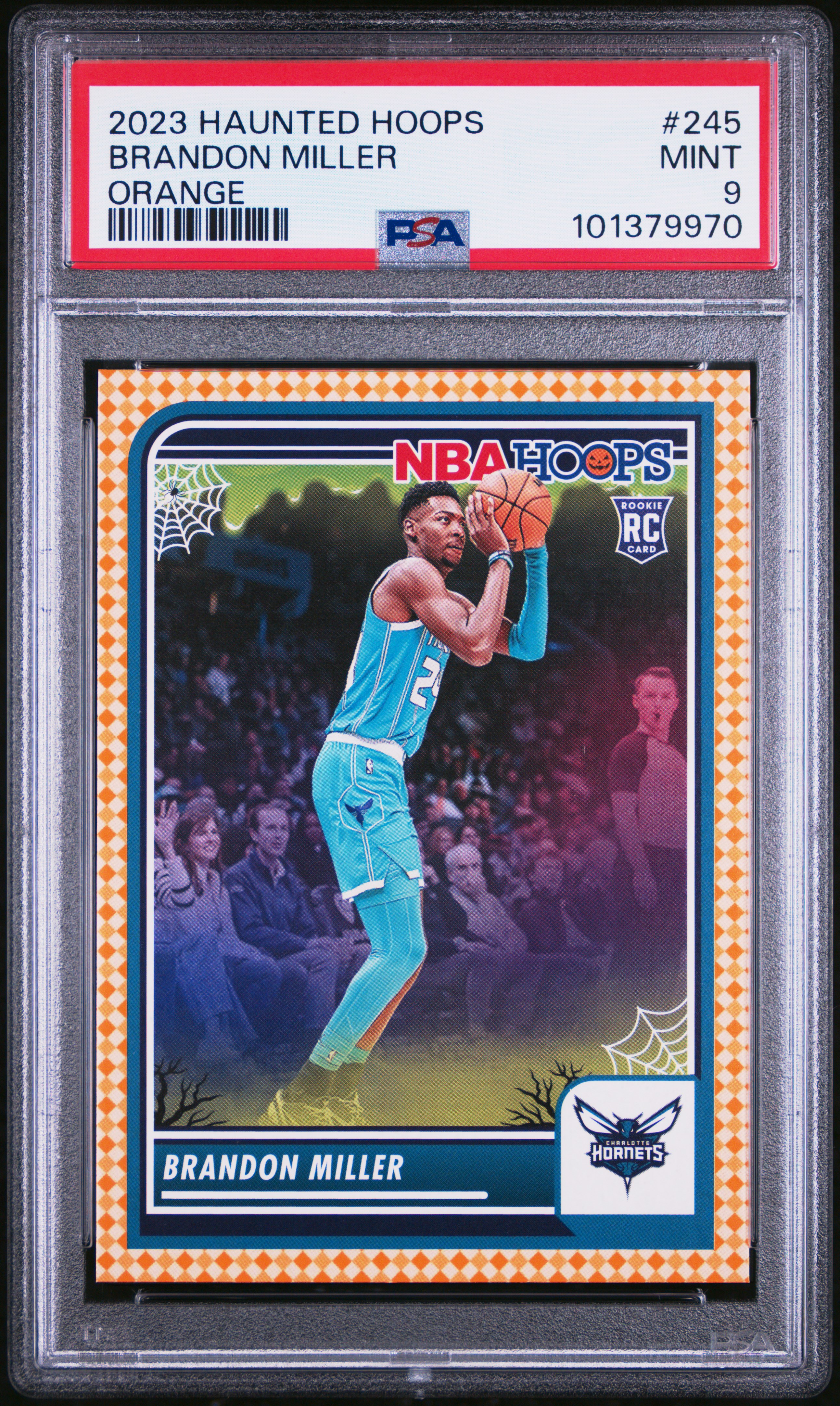 2023 Panini Haunted Hoops Brandon Miller #245 (Orange) Mint 9 front
