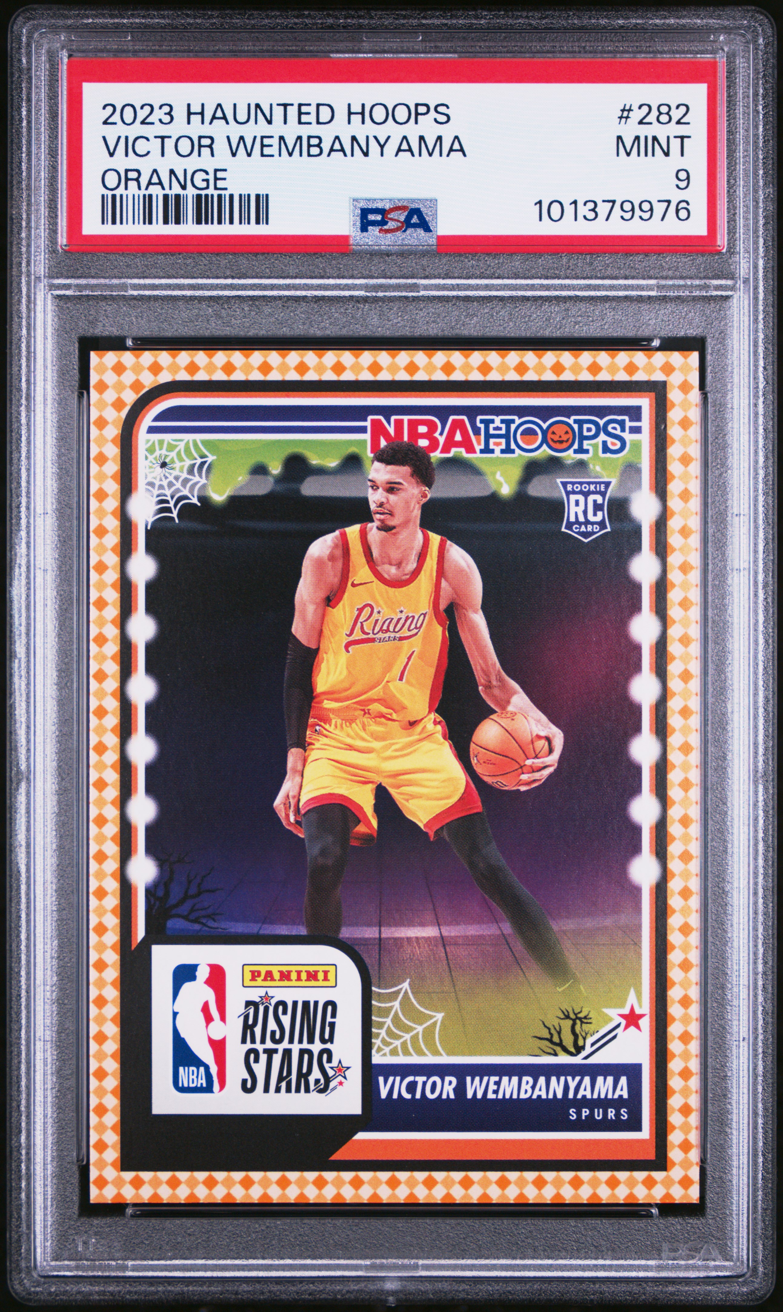2023 Panini Haunted Hoops Victor Wembanyama #282 (Orange) Mint 9 front