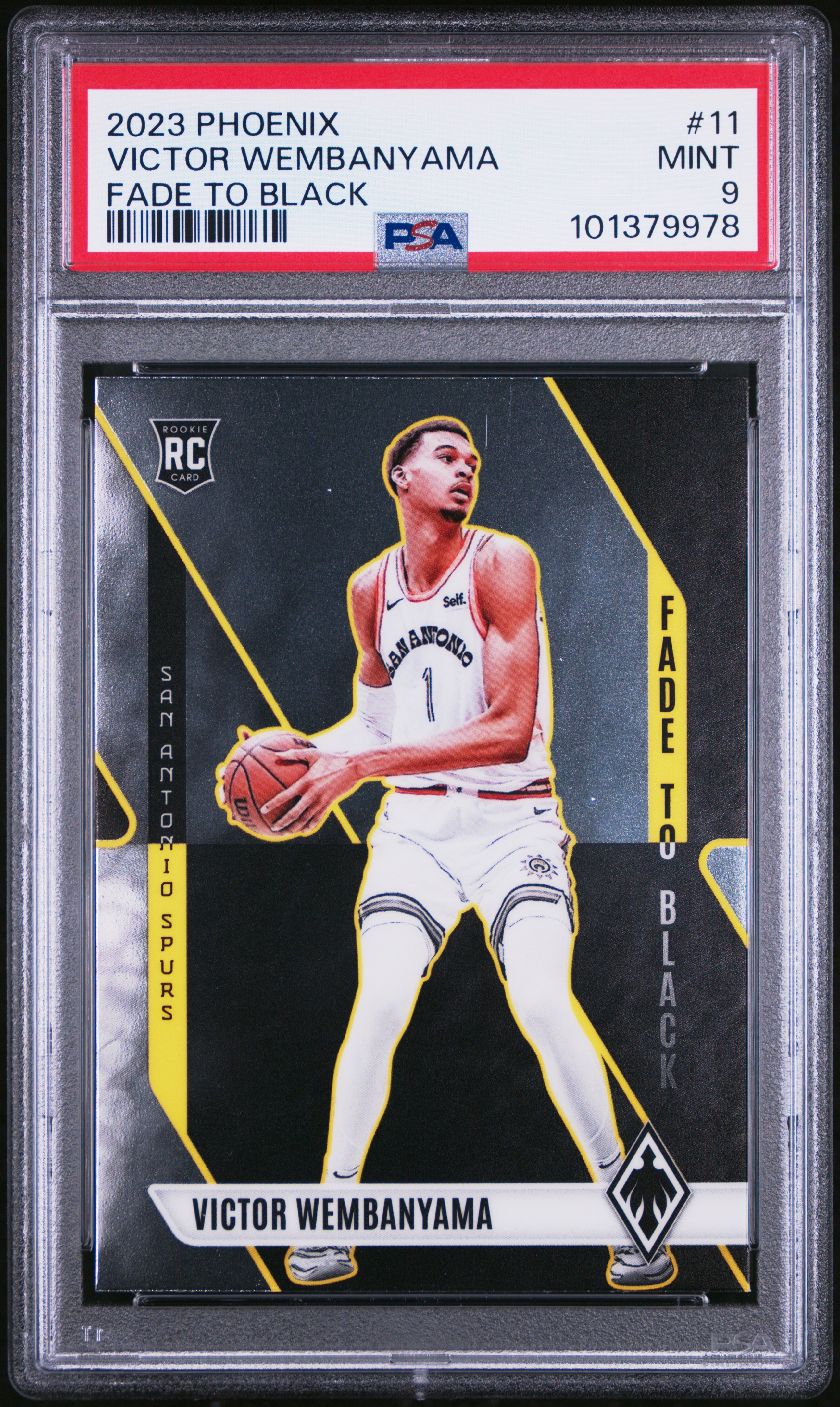 2023 Panini Phoenix Fade To Black Victor Wembanyama #11 Mint 9 front