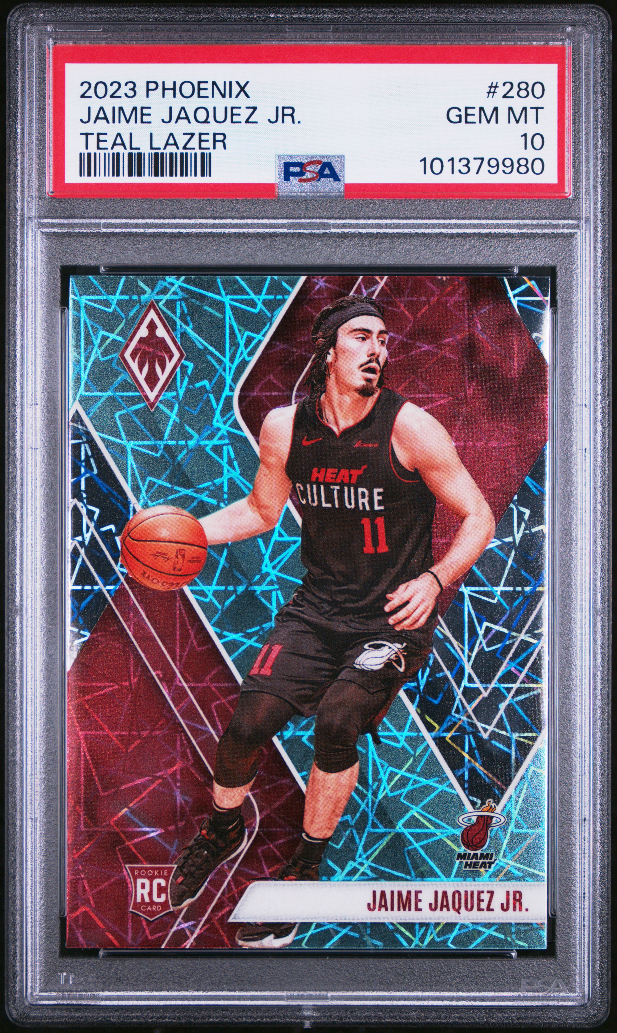 2023 Panini Phoenix Jaime Jaquez Jr. #280 (Teal Lazer) Gem Mt 10 front