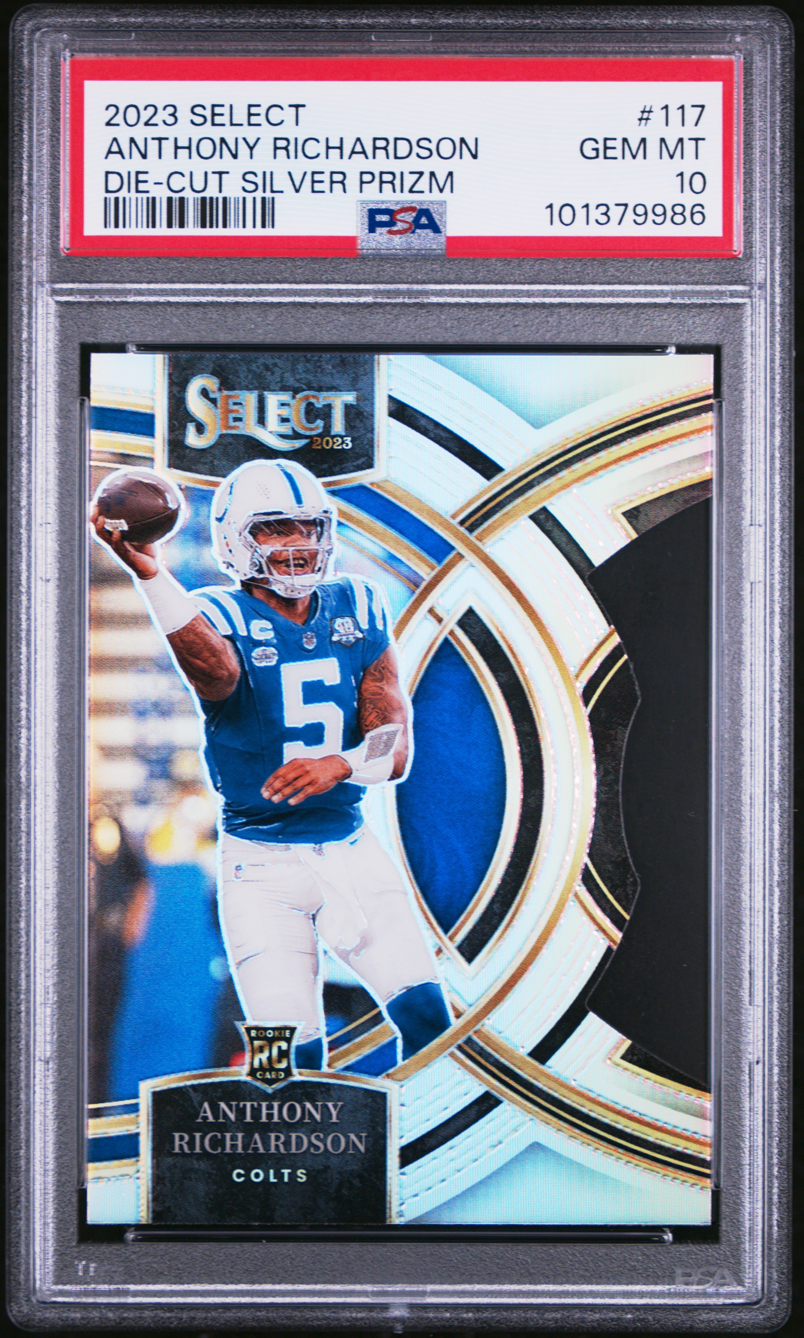 2023 Panini Select Anthony Richardson #117 (Die-Cut Silver Prizm) Gem Mt 10 front