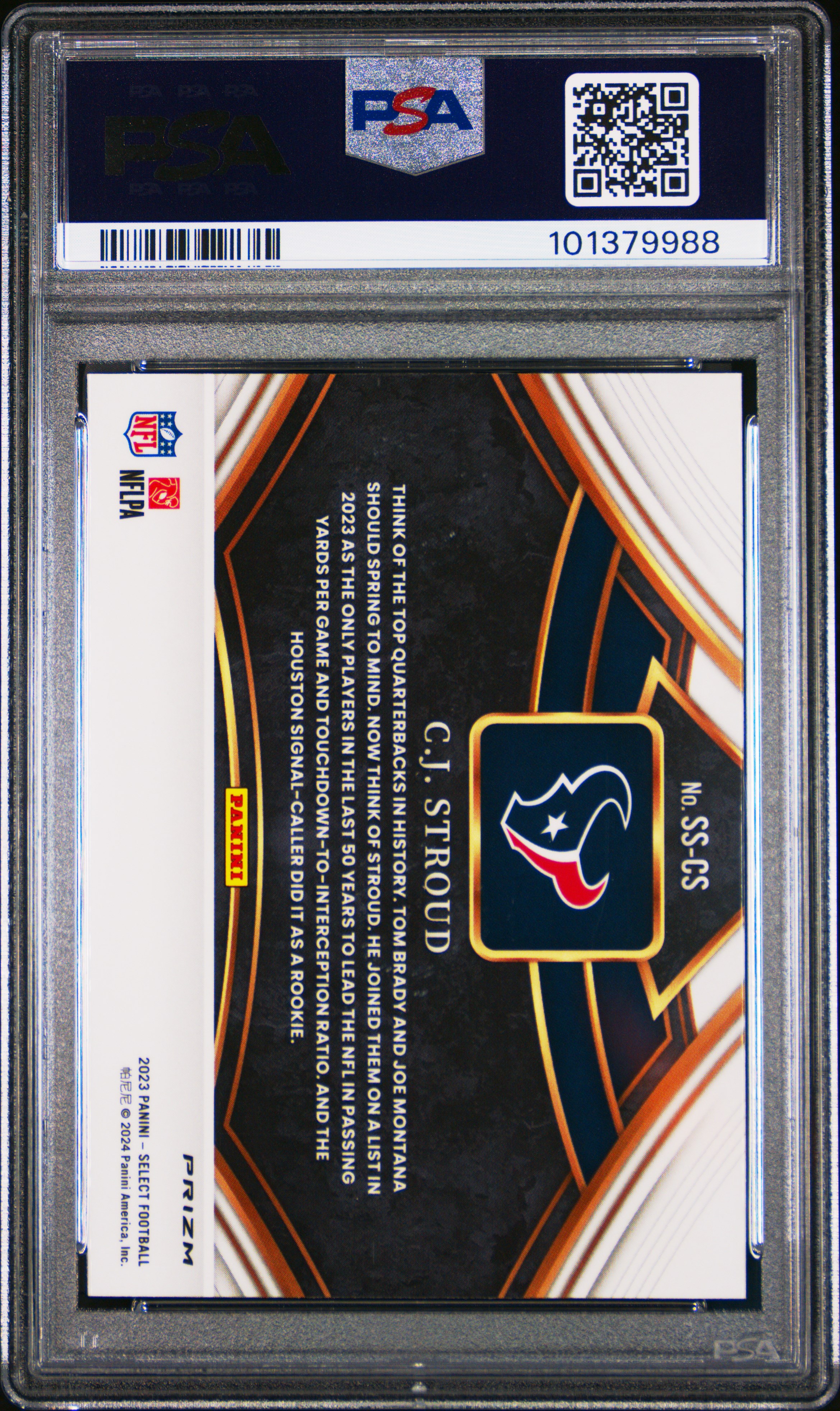 2023 Panini Select Snapshots Cj Stroud #Sscs (Snapshots-Prizm) Mint 9 back