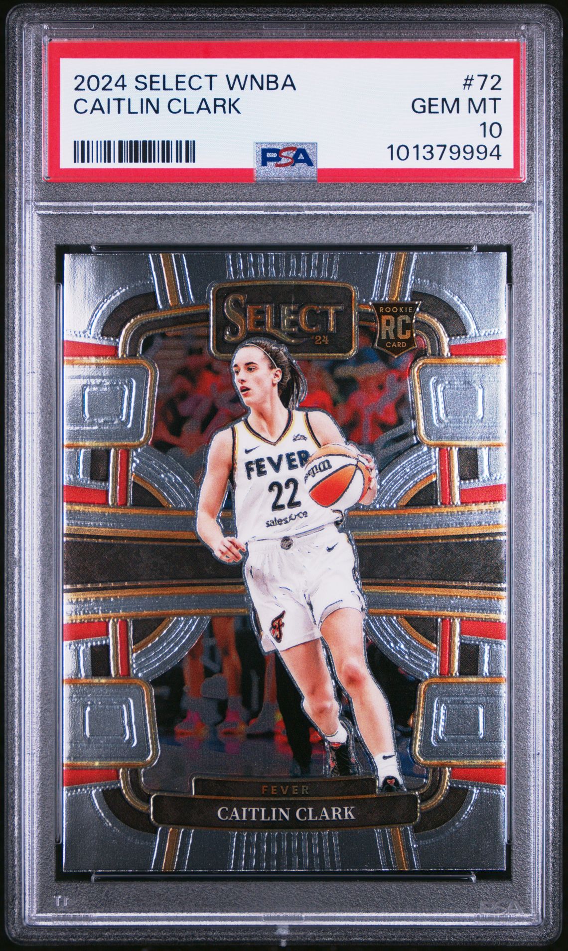 2024 Panini Select Wnba Caitlin Clark #72 Gem Mt 10 front view - PSA graded GEM MT 10