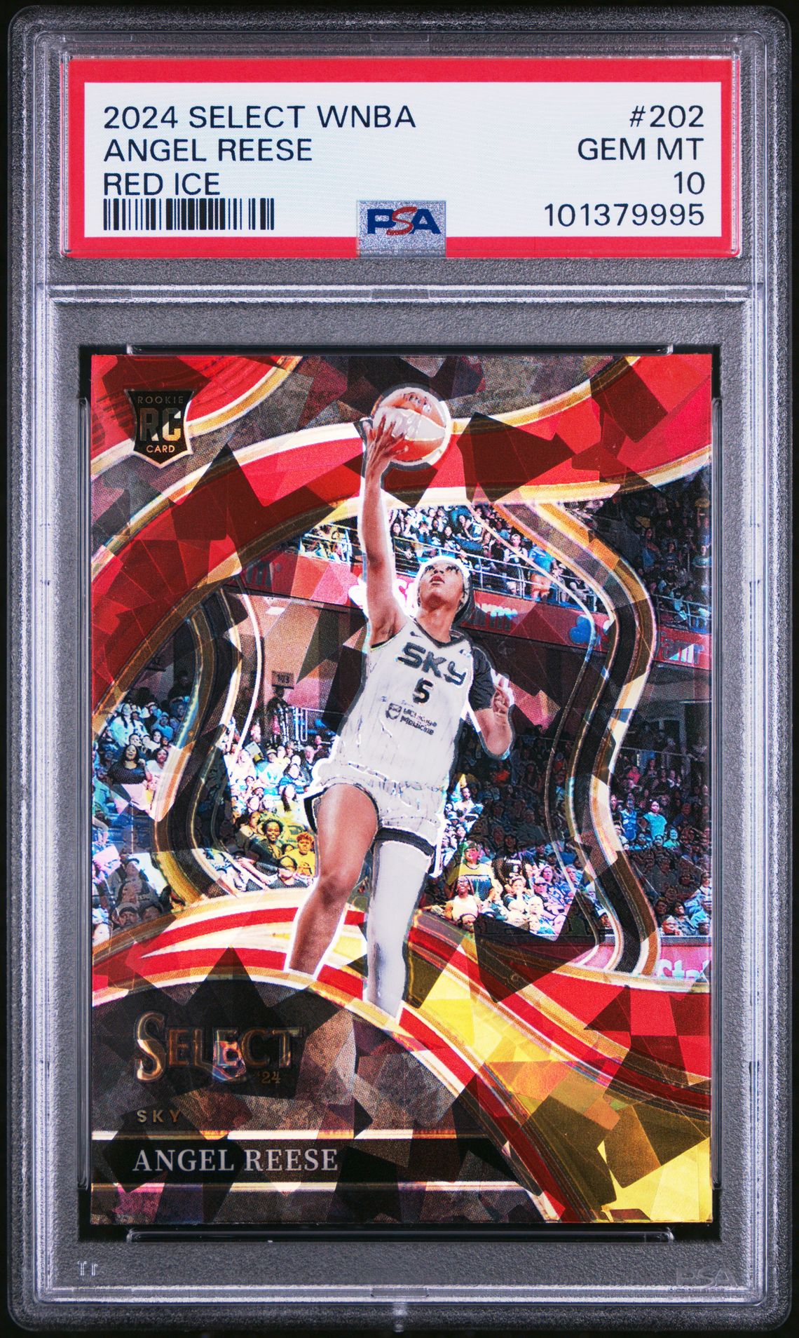 2024 Panini Select Wnba Angel Reese #202 (Red Ice) Gem Mt 10 front view - PSA graded GEM MT 10